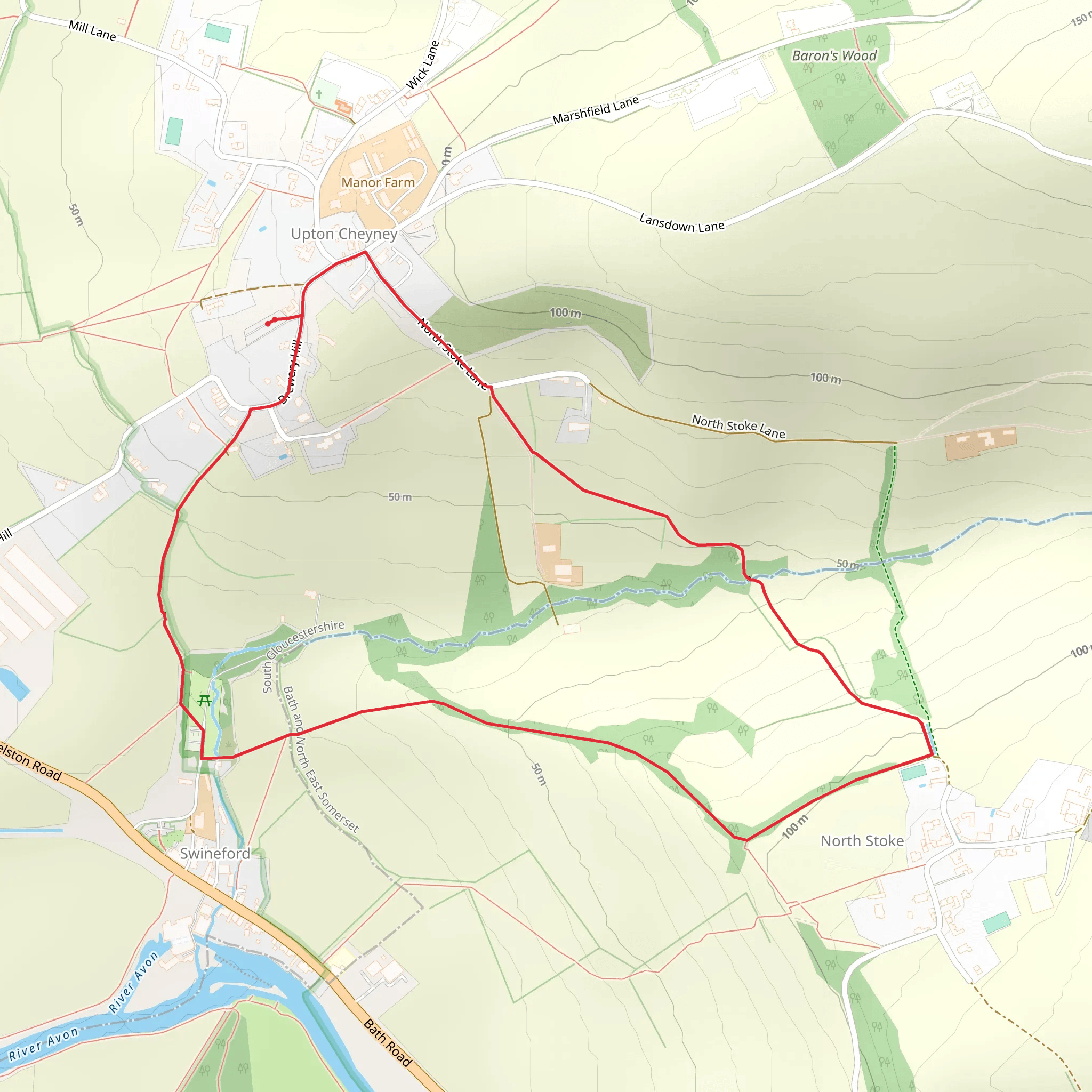 Upton Cheyney Loop mobile static map