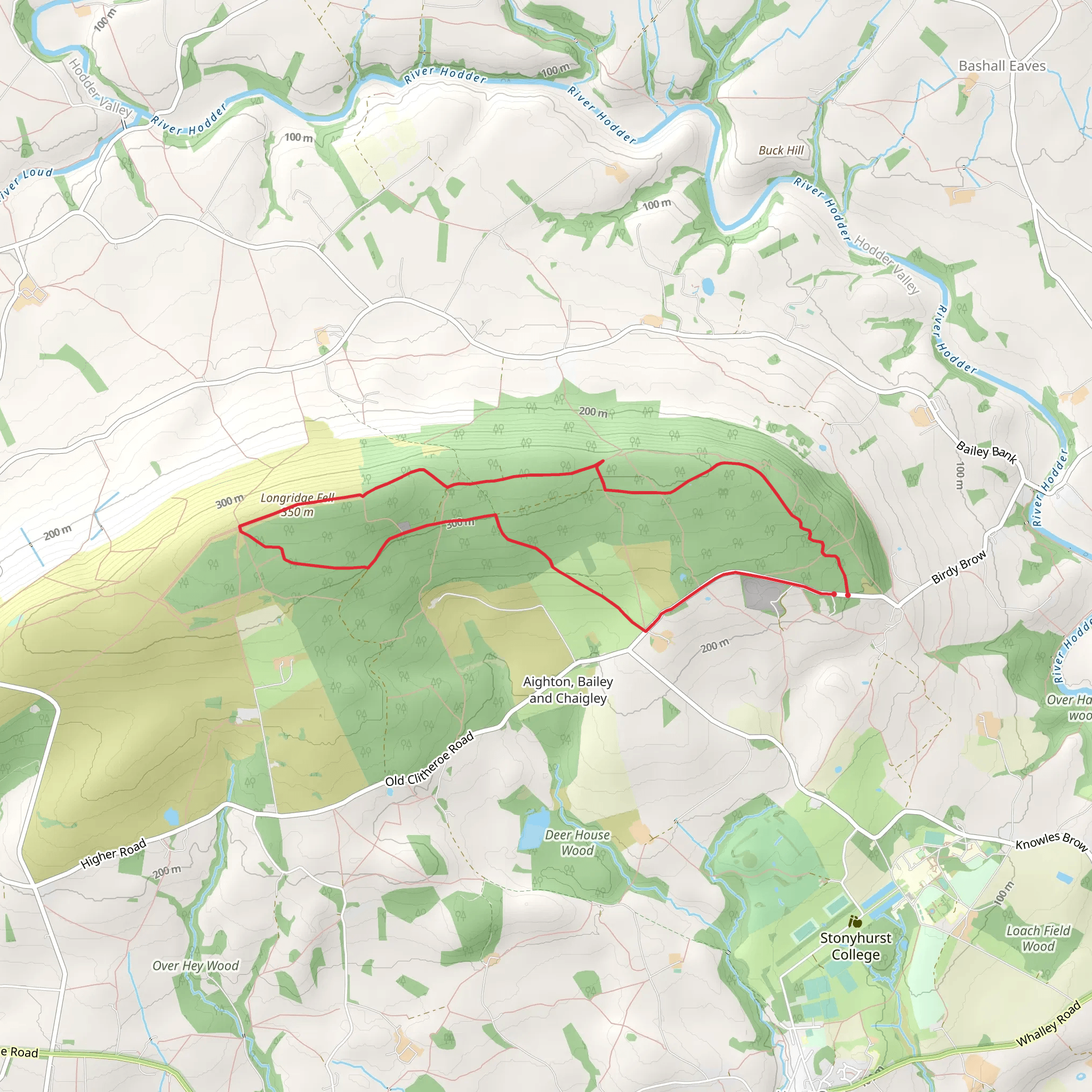 Longridge Fell Loop mobile static map