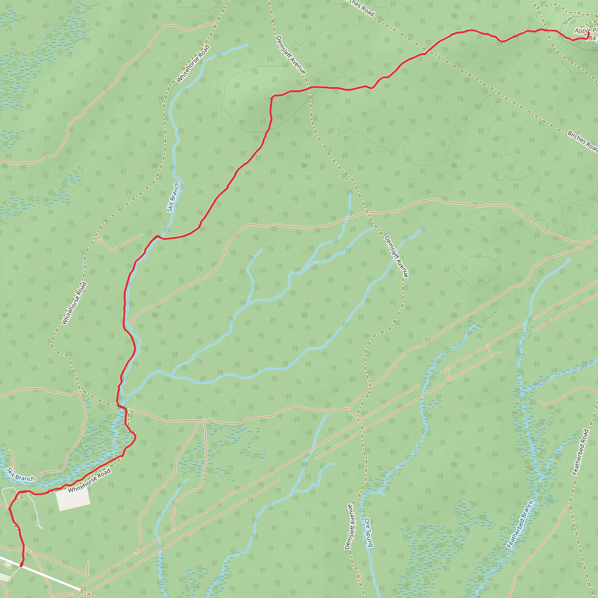 Apple Pie Hill via Batona Trail mobile static map