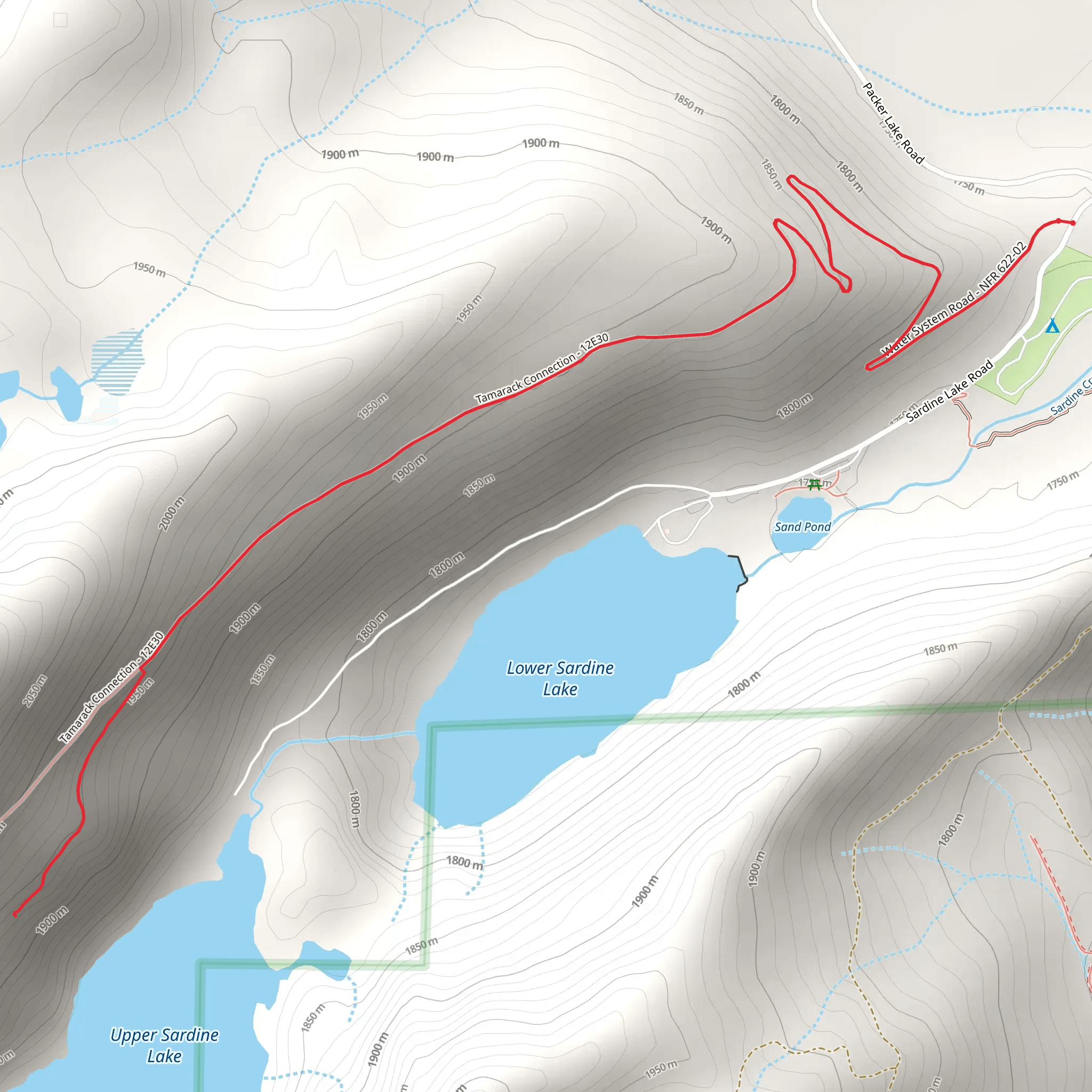 Sardine Lake Overlook via Tamarack Trail mobile static map