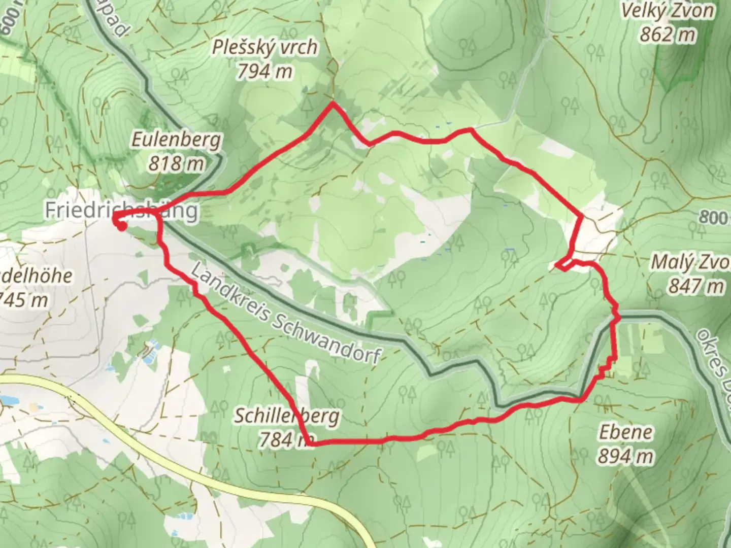 An image depicting the trail Nurtschweg and Buegellohweg and its surrounding area.