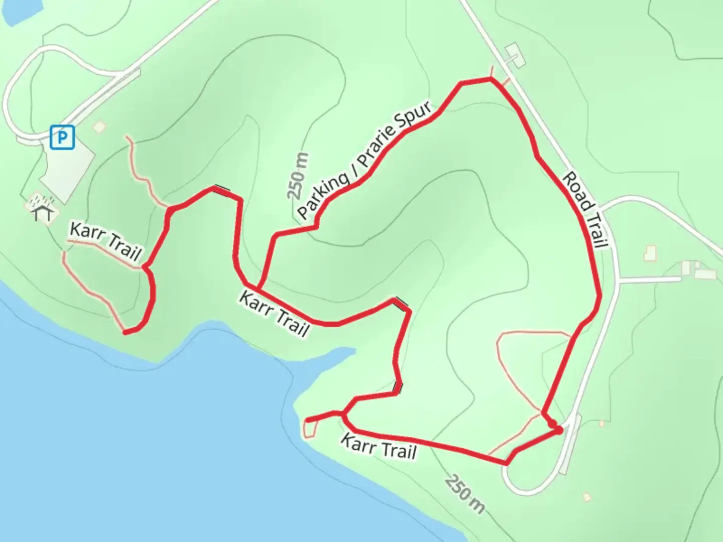 An image depicting the trail Prarie Spur Loop and its surrounding area.