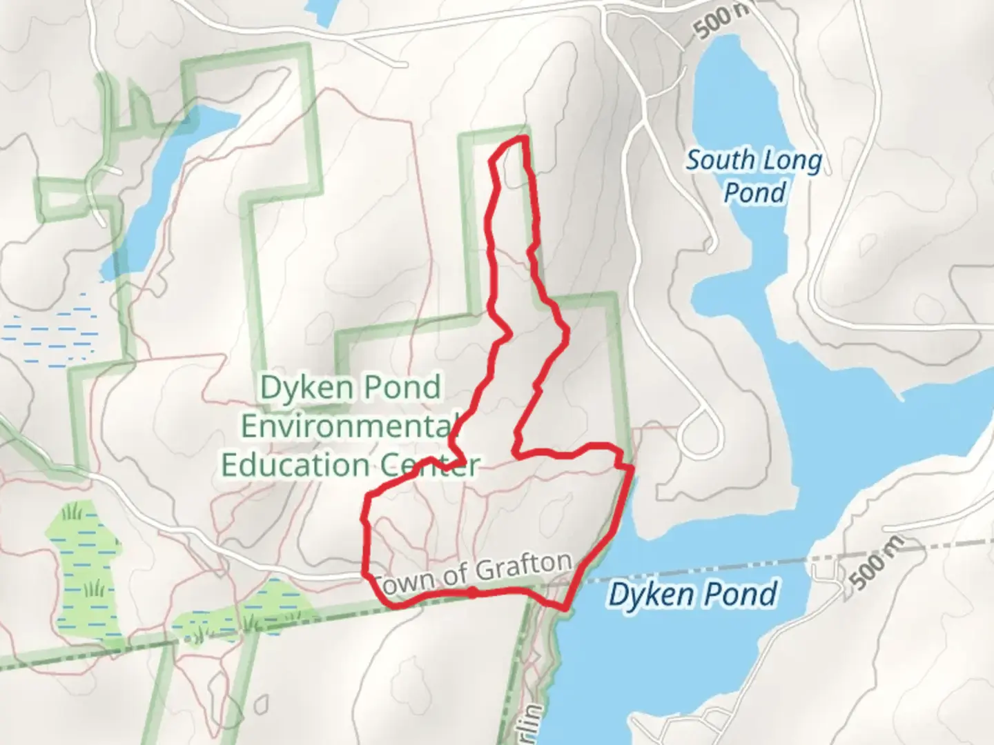 An image depicting the trail Long Trail at Dyken Pond Center Loop and its surrounding area.