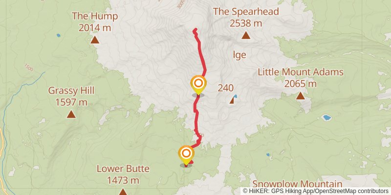 Mount Adams South Trail stage 2 Map