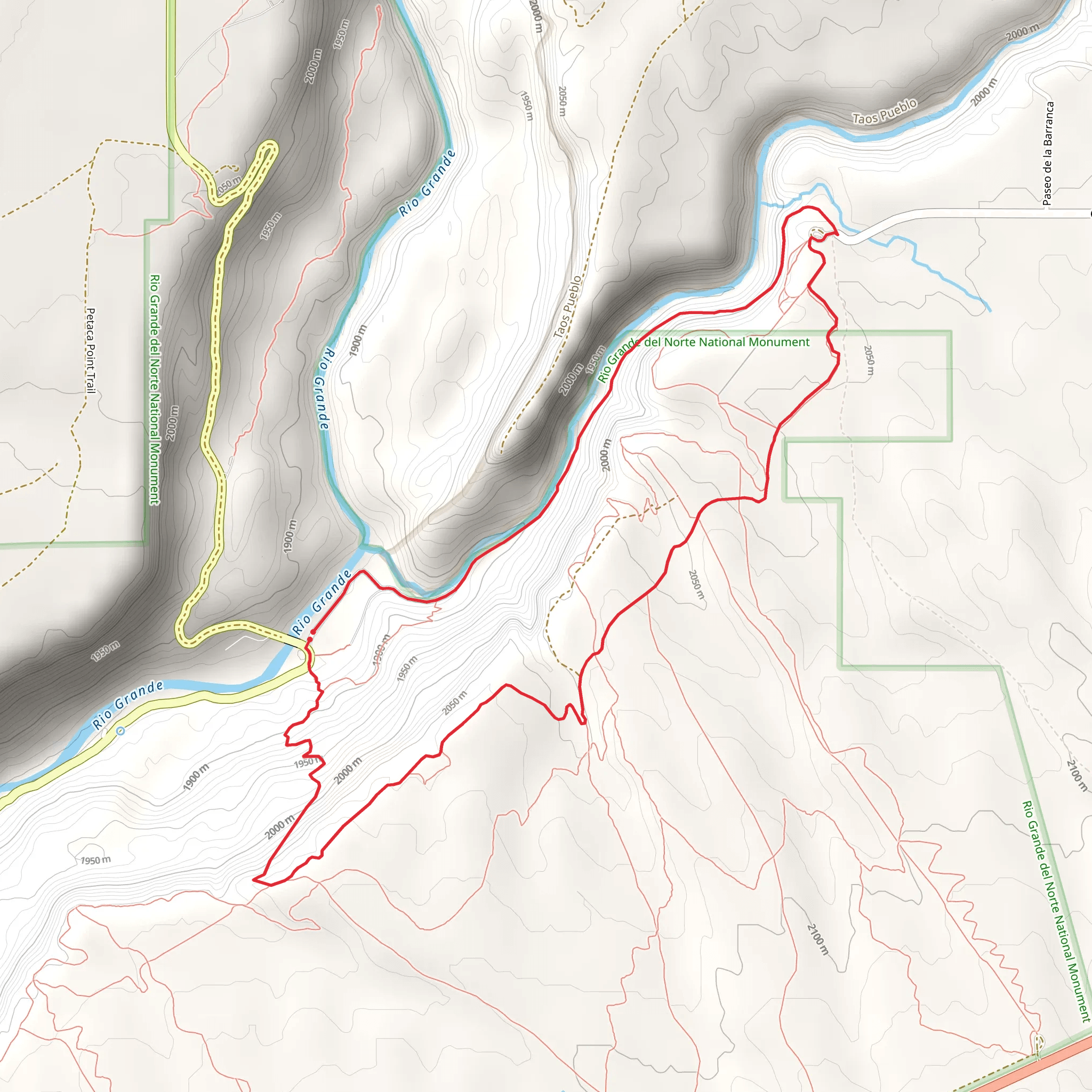 Klauer Trail, Picuris Trail and The Slide Trail mobile static map