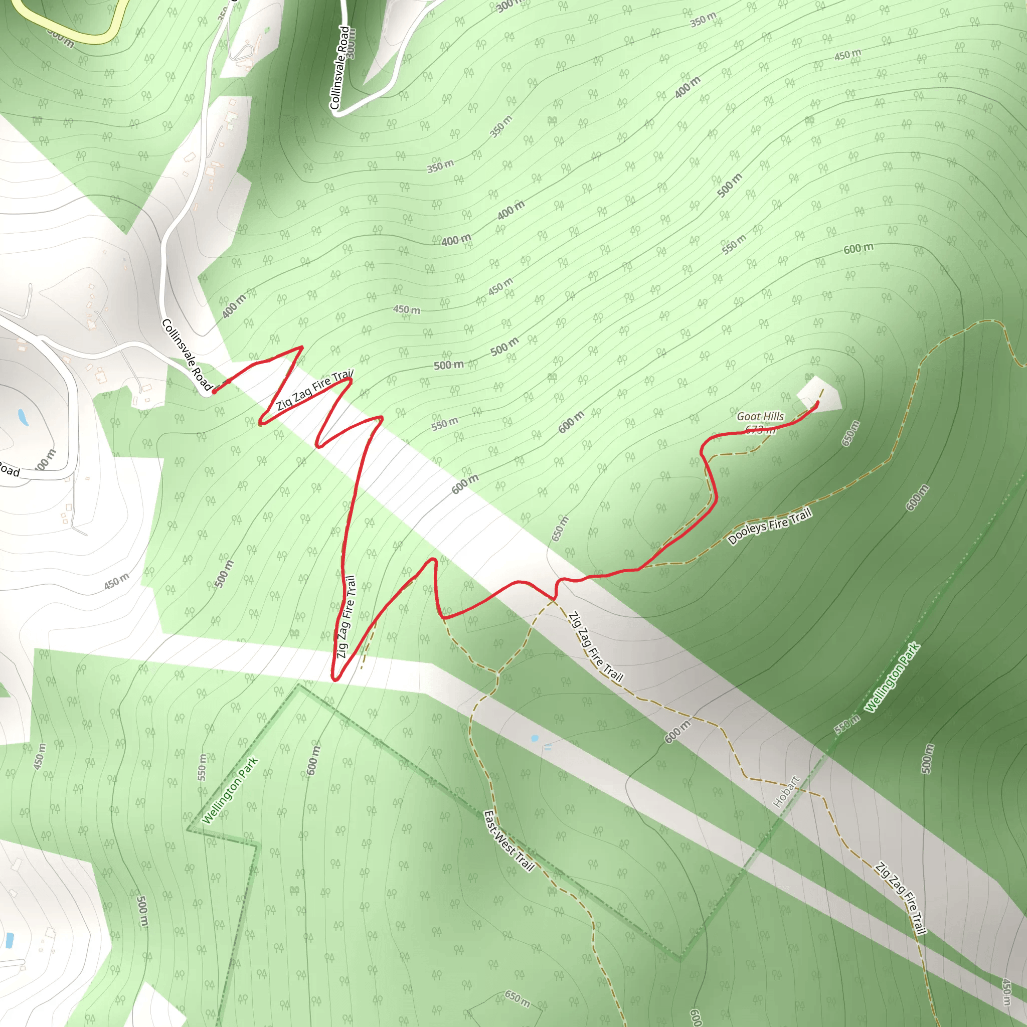 Goats Hill North - N R Pierce Reserve Trail mobile static map