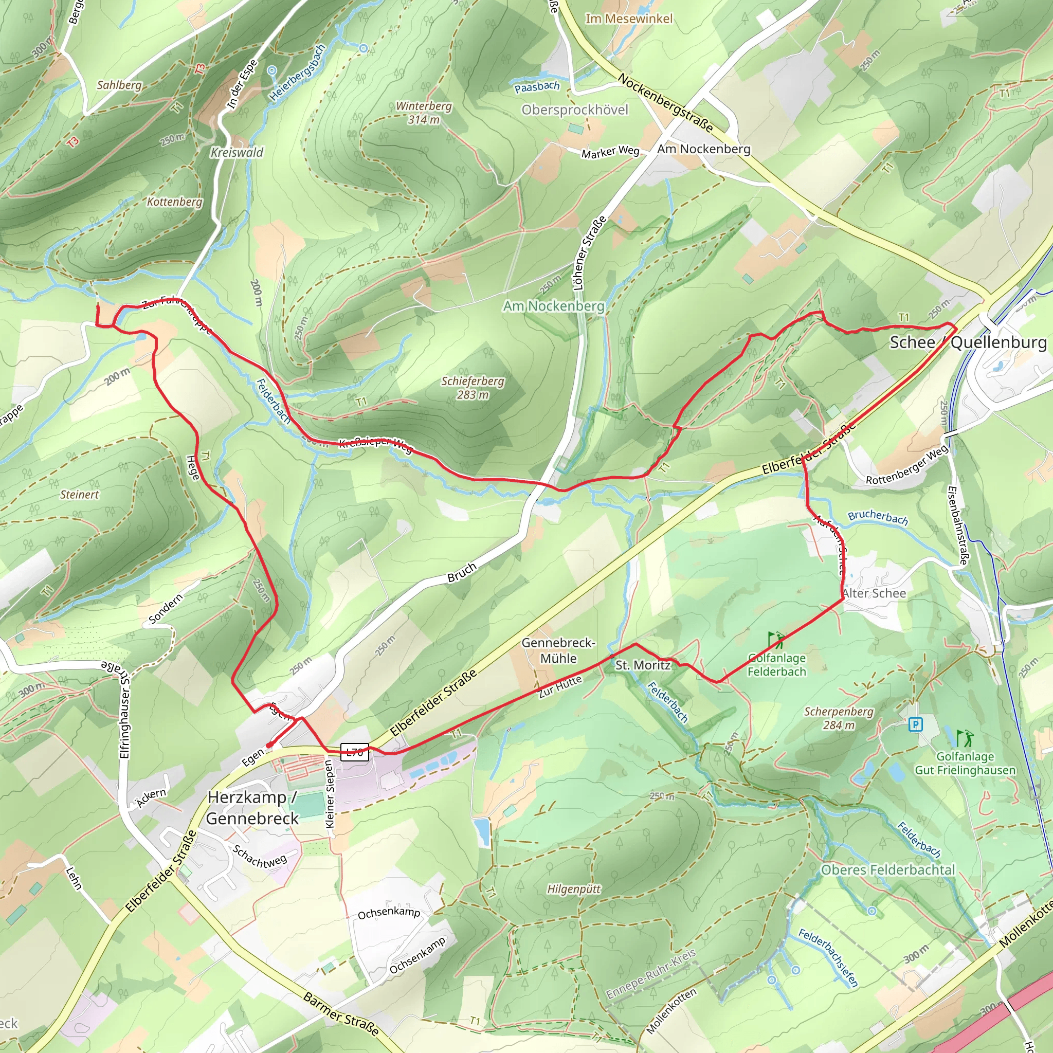 Zur Fahrentrappe and Zur Huette Loop mobile static map