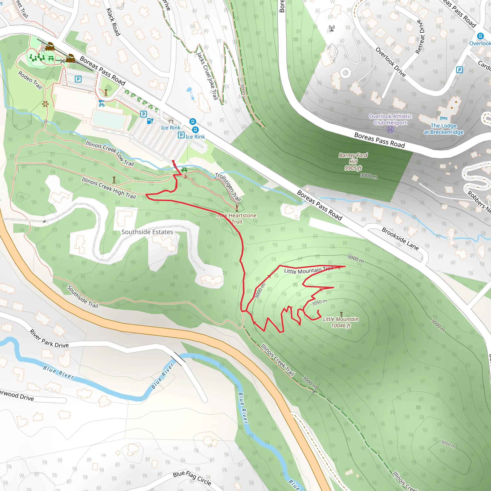 Illinois Creek High Trail and Little Mountain Trail mobile static map