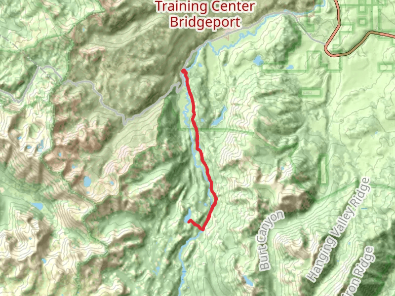 Fremont Lake, Lane Lake and Roosevelt Lake via West Walker River Trail mobile static map