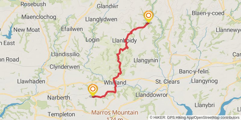 Wales Cistercian Way stage 16 Map