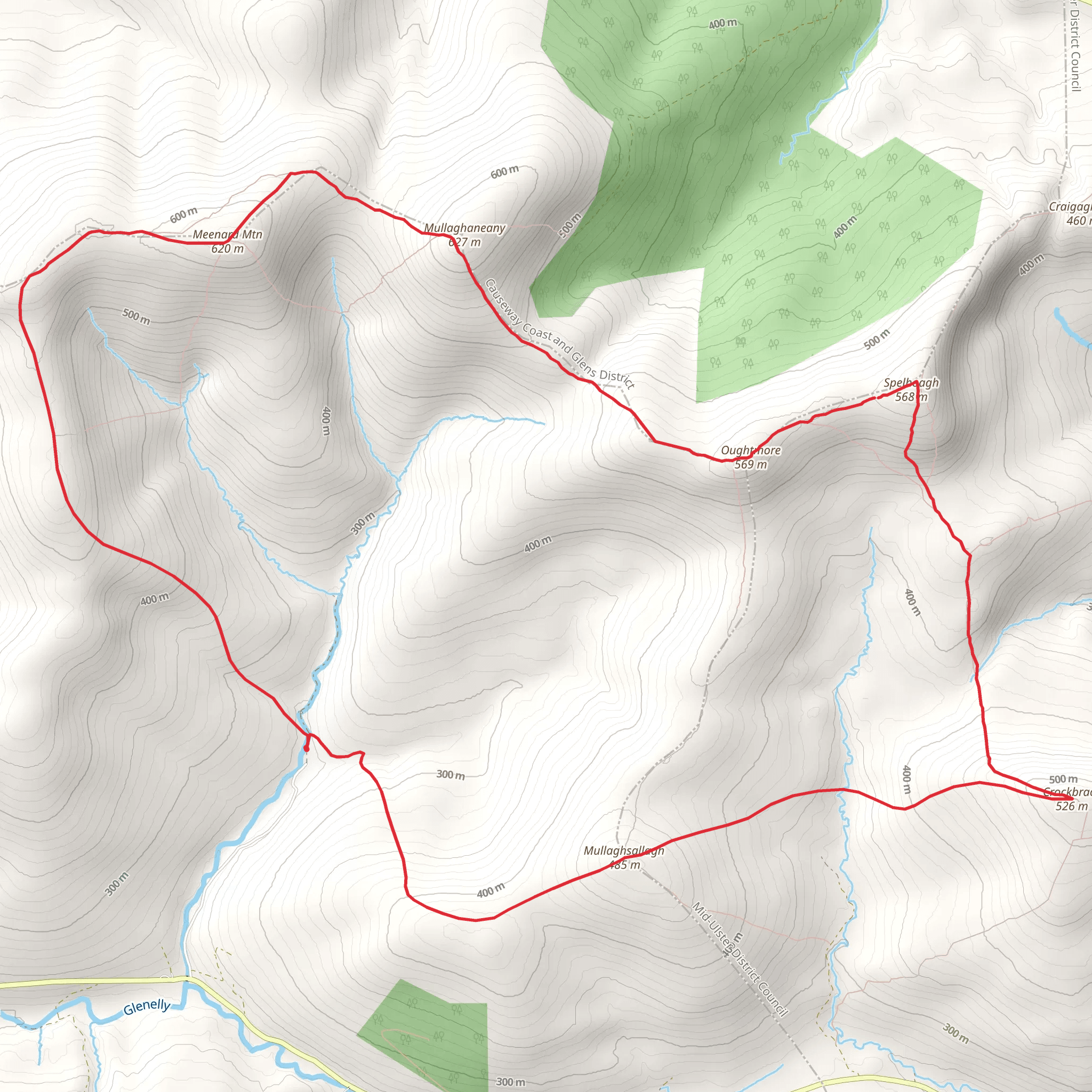 Mullaghaneany Mountain Loop mobile static map