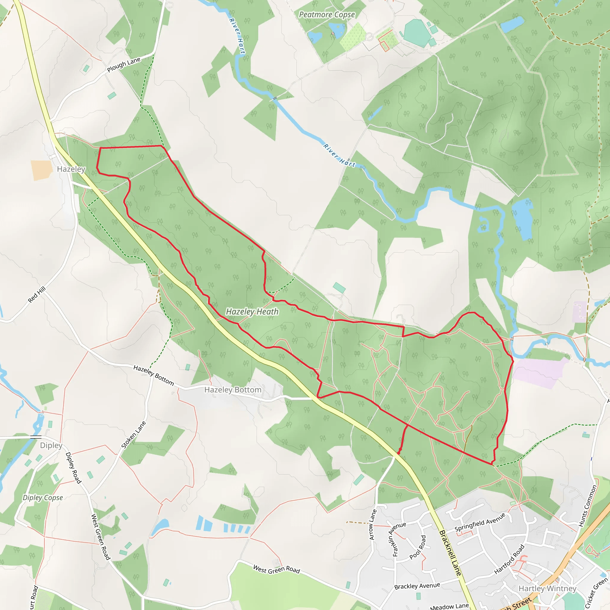 Hazeley Heath Loop mobile static map