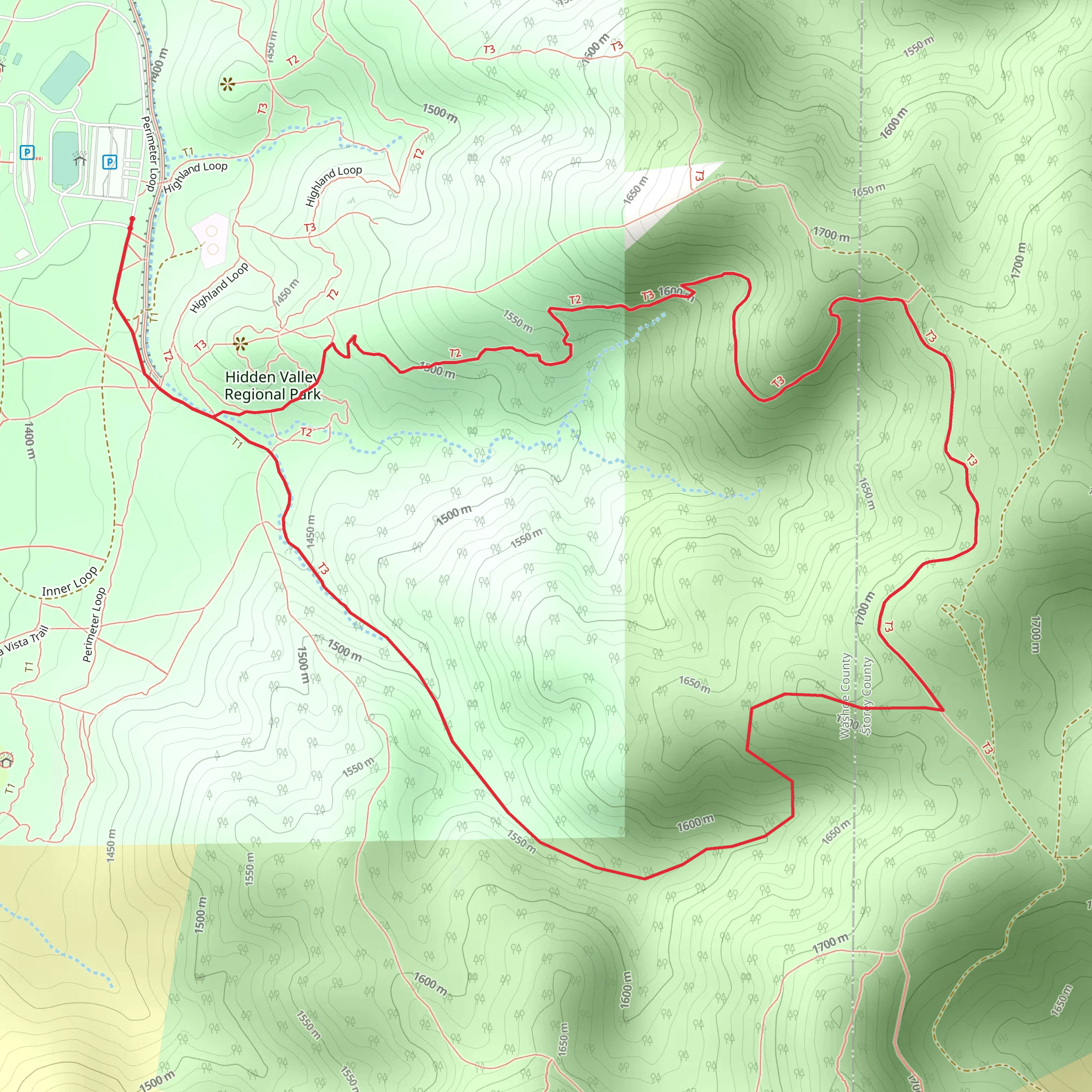 Highland Trail Loop mobile static map