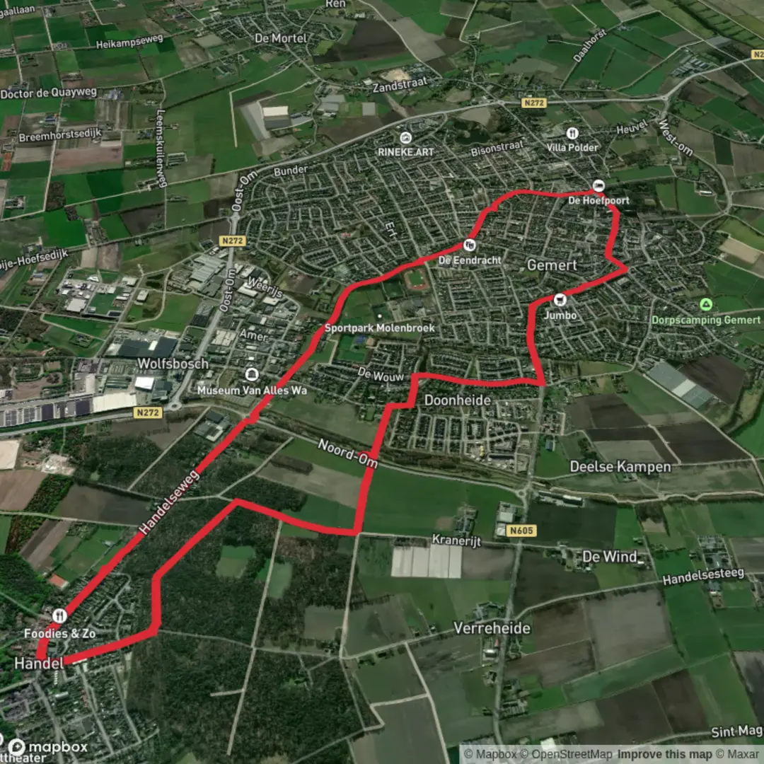 An image depicting the trail Ossenkapel and Lodderdijk Loop and its surrounding area.