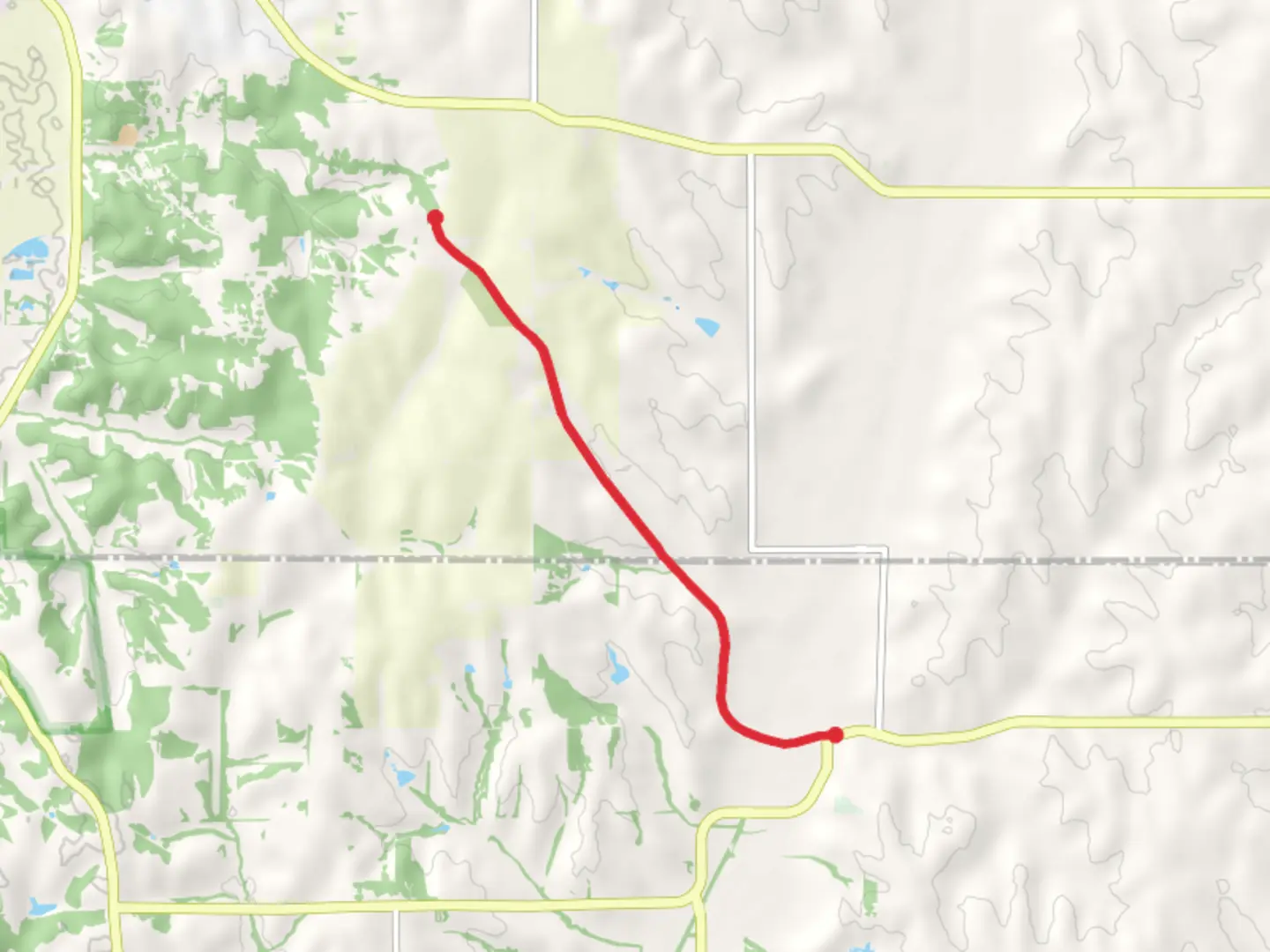 An image depicting the trail ADT Iowa Sections 6 and its surrounding area.