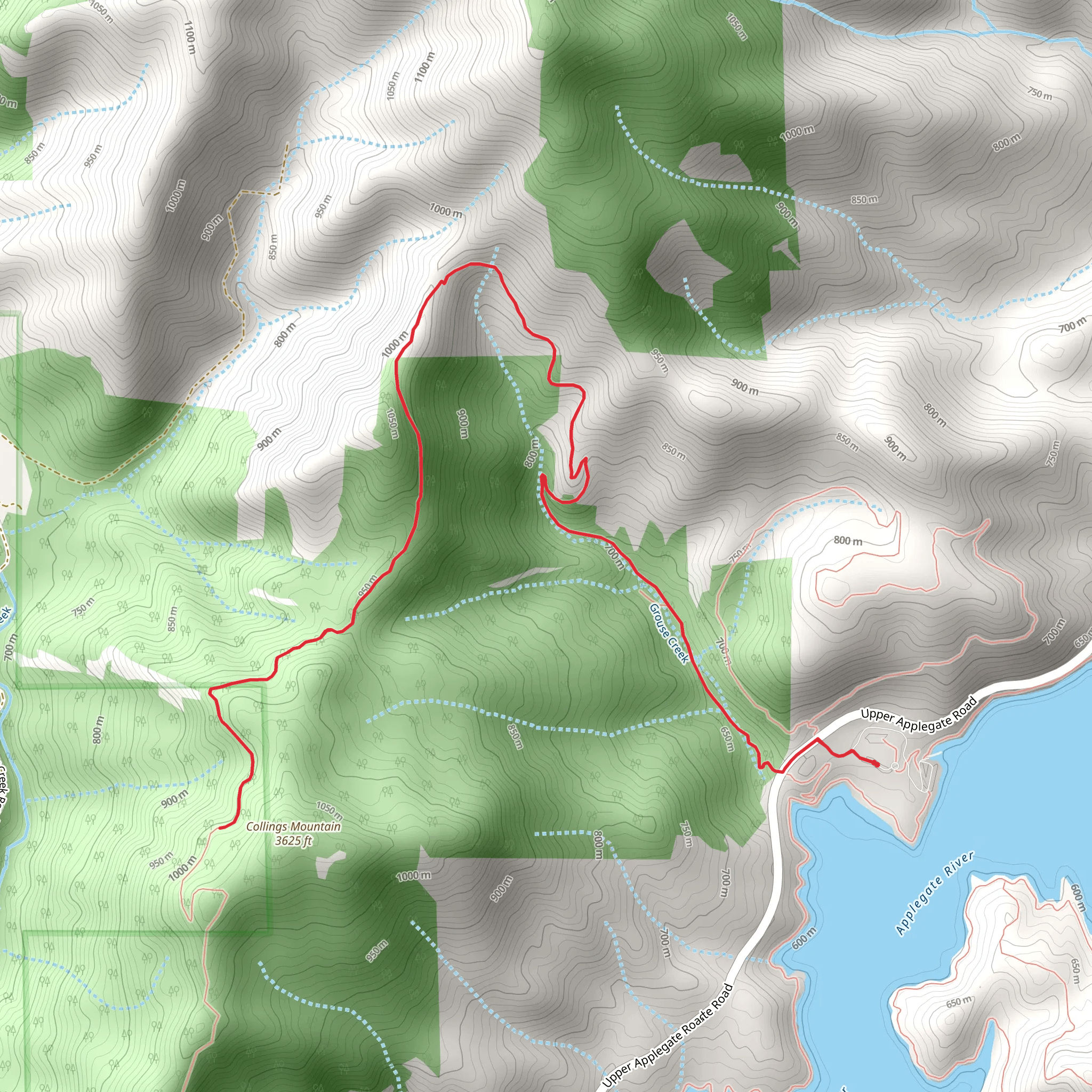 Collings Mountain Trail from Applegate Lake mobile static map