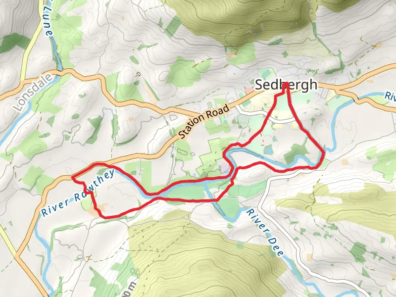 Sedbergh Circular Walk mobile static map