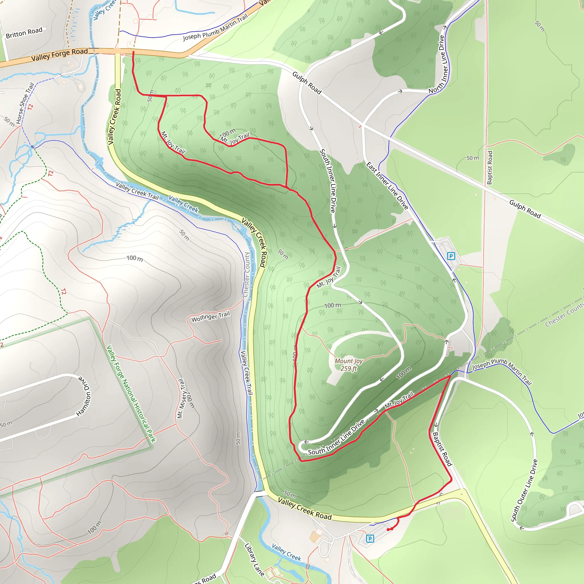 Mount Joy Trail mobile static map