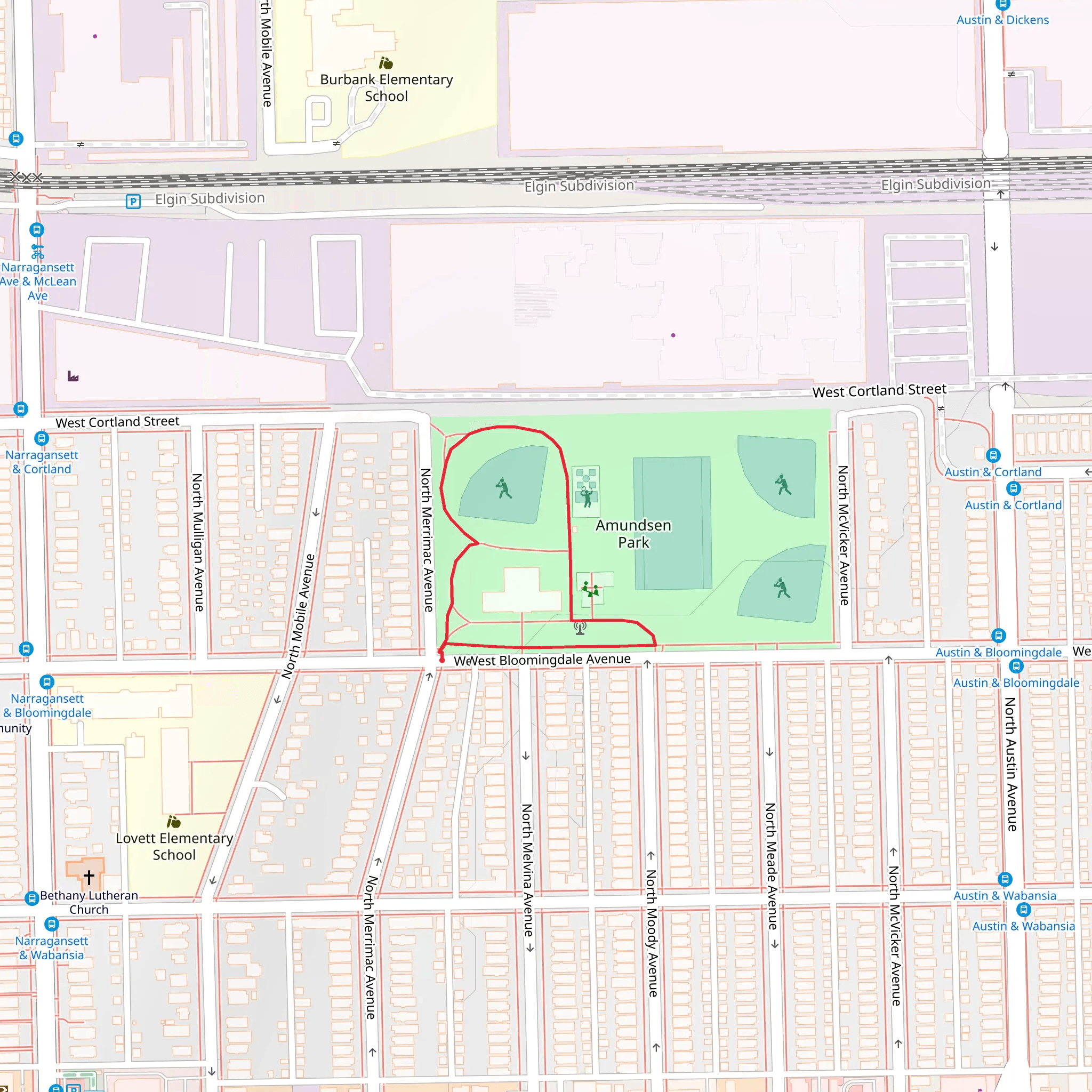 Amundsen Park Loop mobile static map