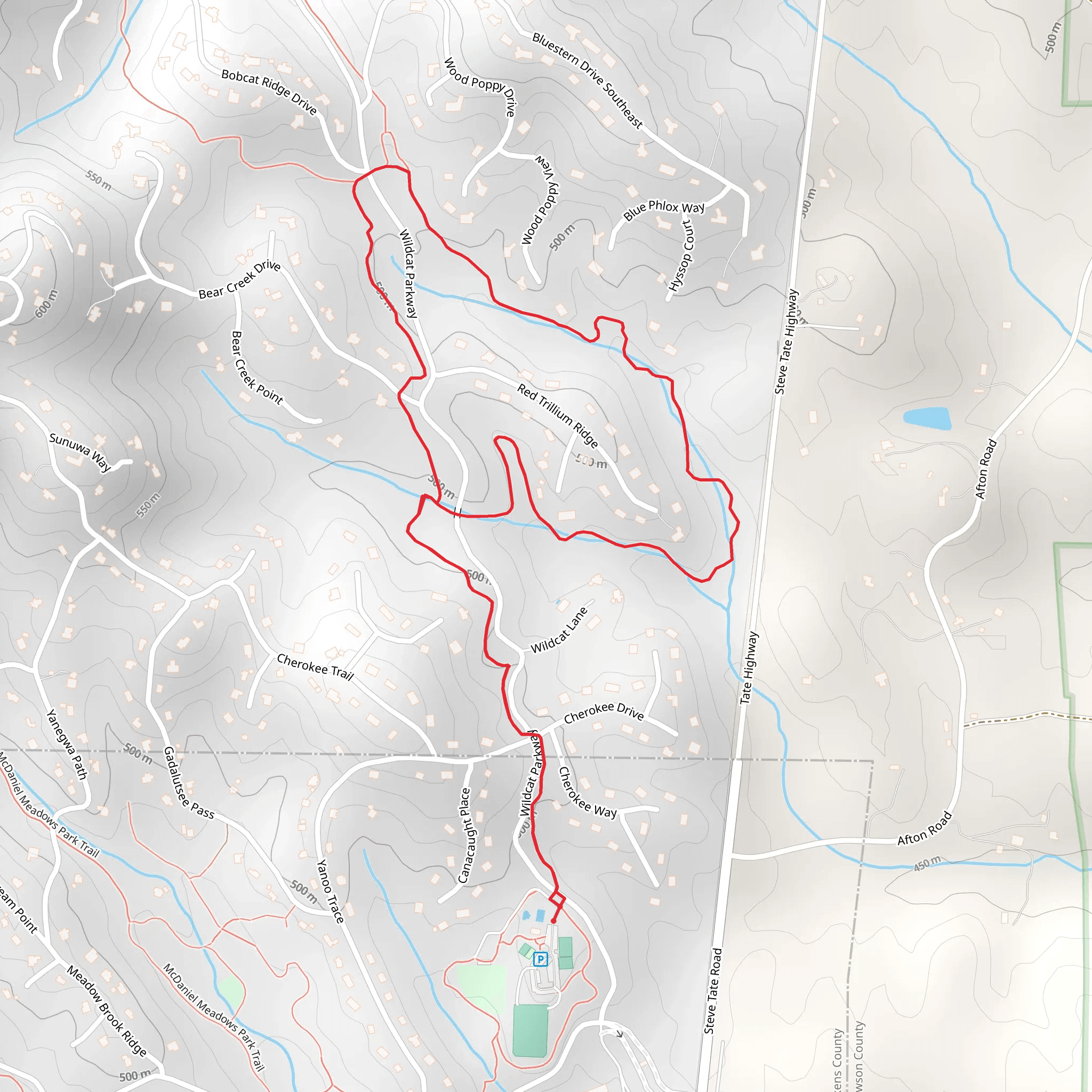 Wildcat Connector and Wildcat Parkway Loop mobile static map