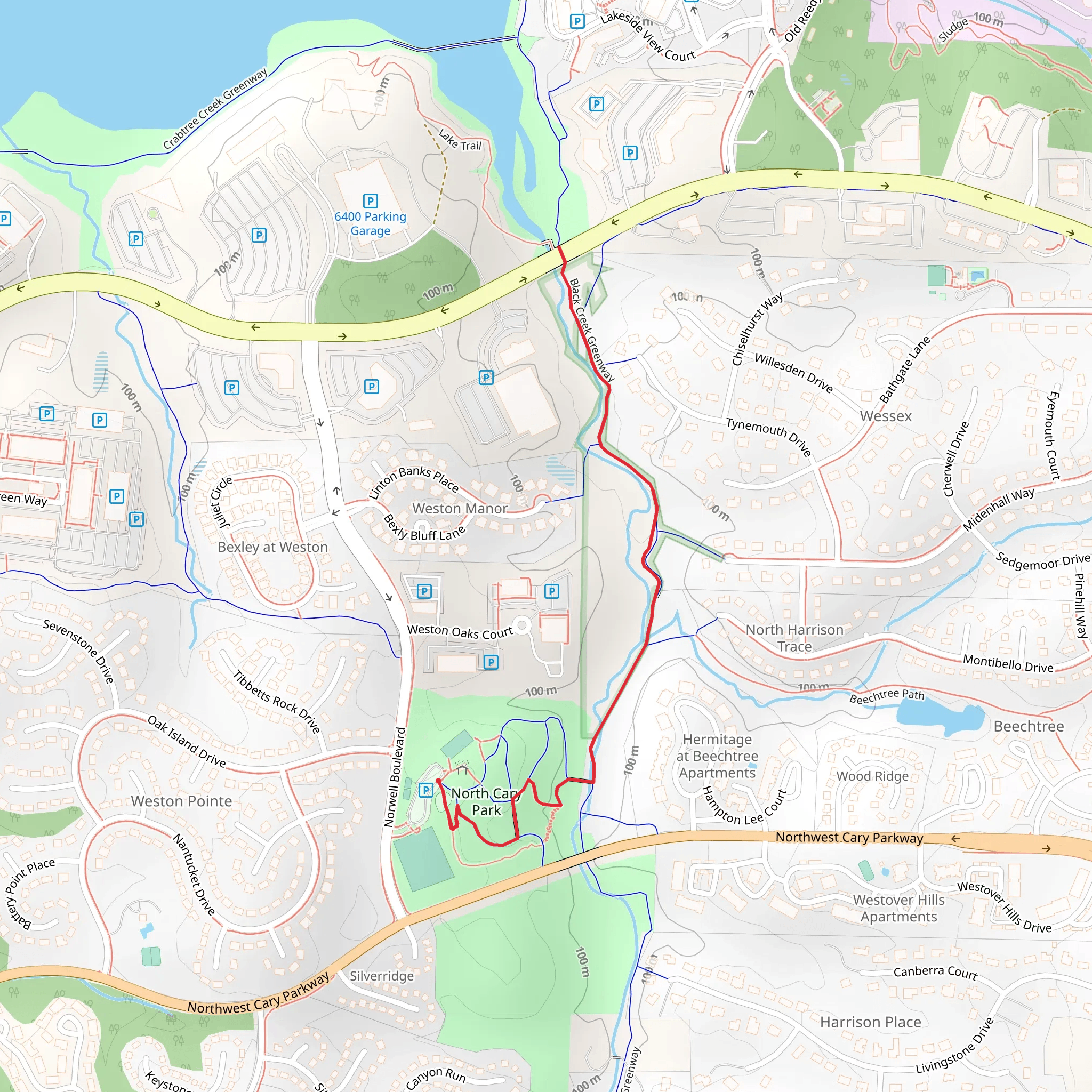 North Cary Park mobile static map