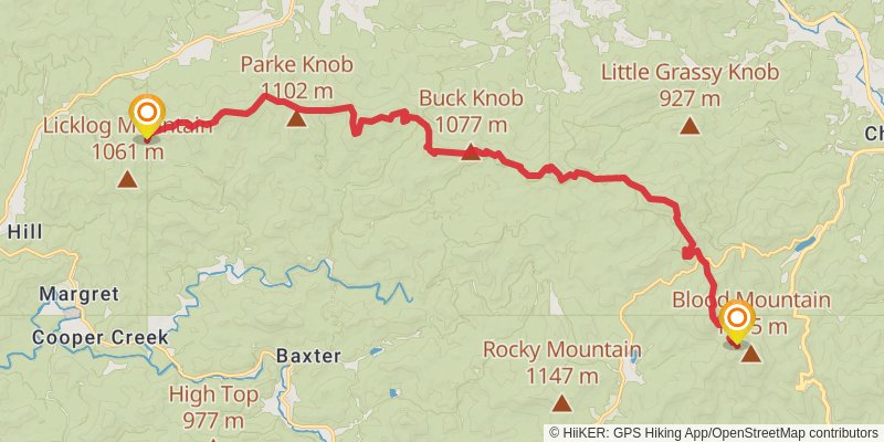 Benton Mackaye Trail spur 1 Map