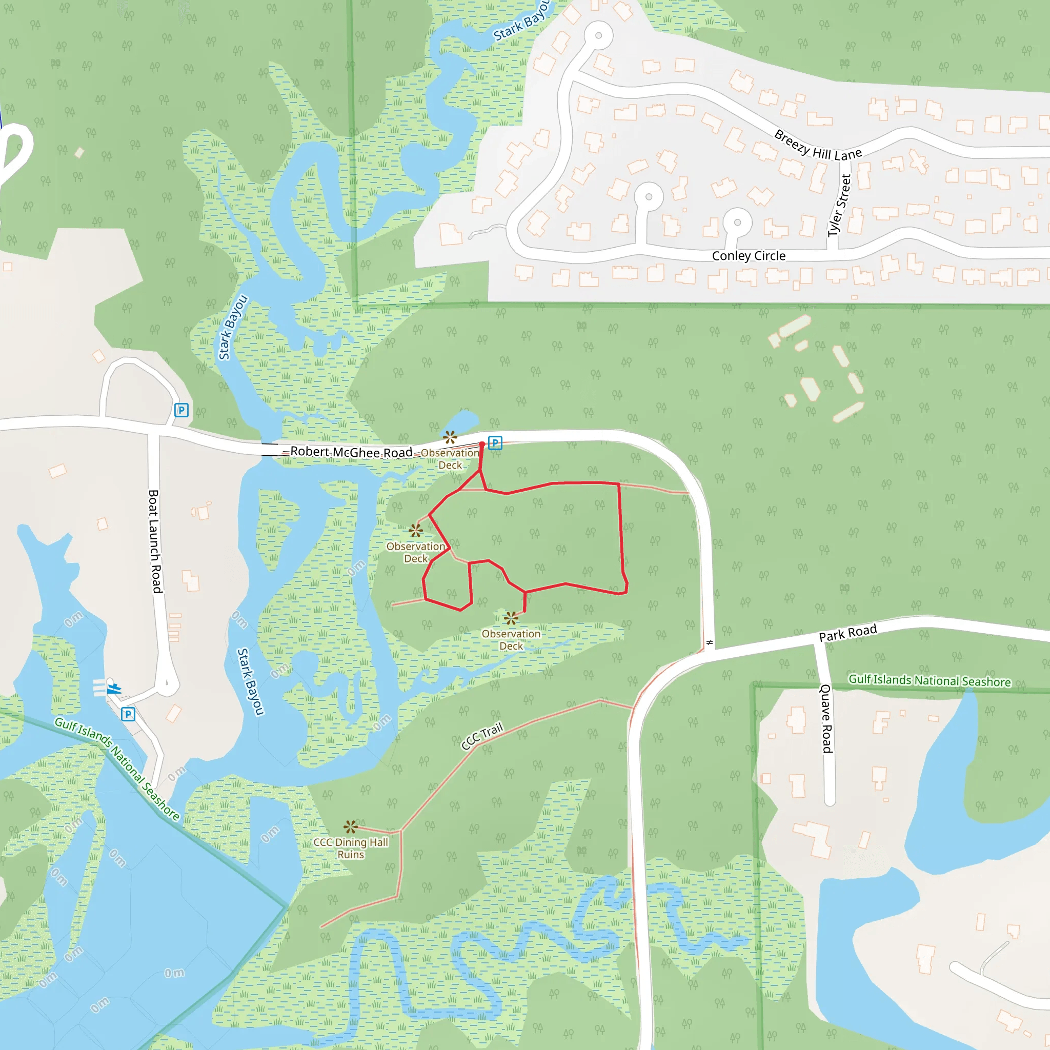 Gulf Island National Seashore Parkway Loop mobile static map