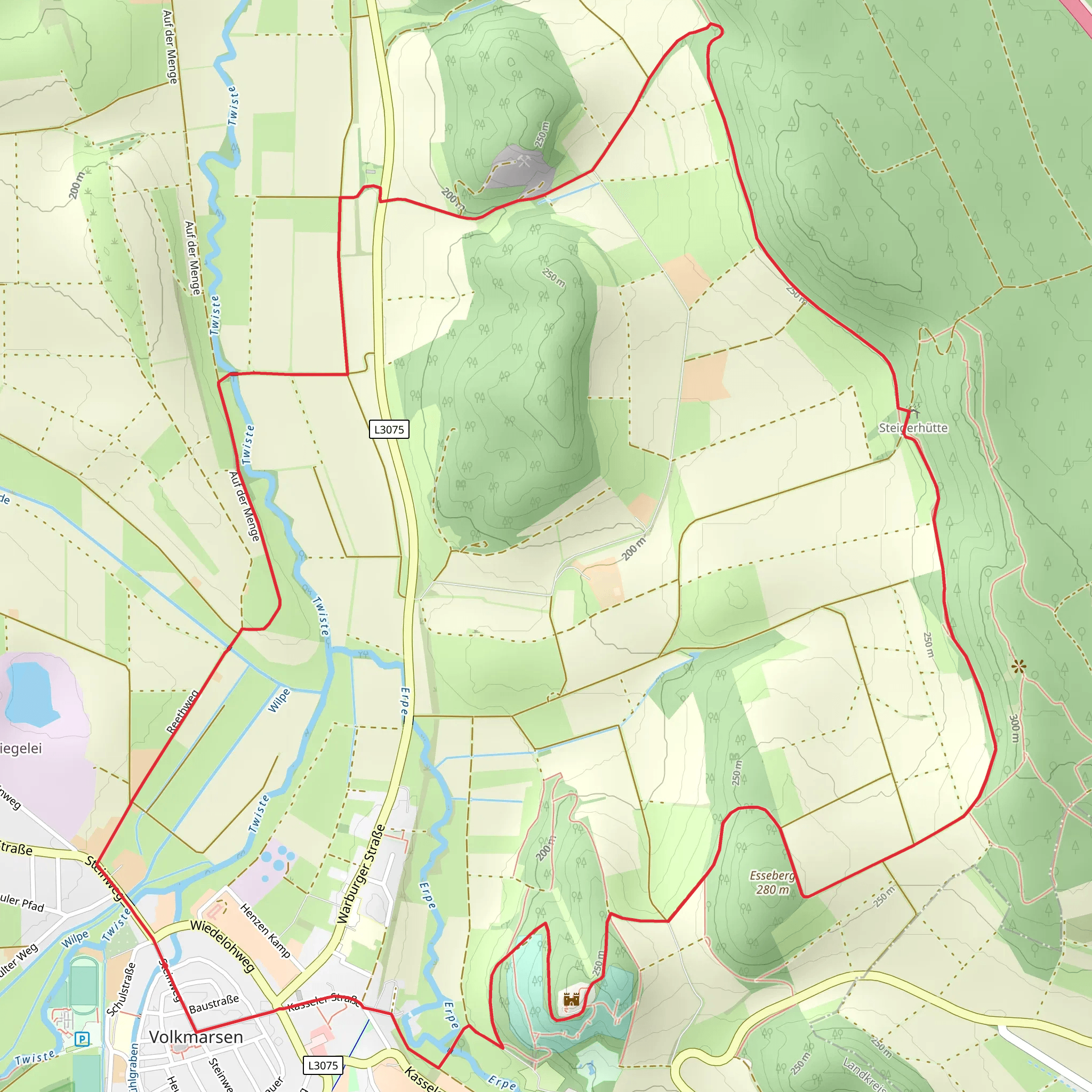 Volkmarsen V2 and V3 Loop mobile static map