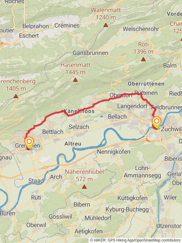 Solothurn - Grenchen mobile static map