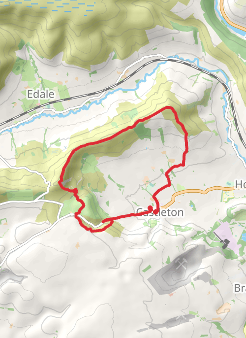 Hike on Mam Tor, Mam Tor and Lose Hill Loop from Castleton mobile static map