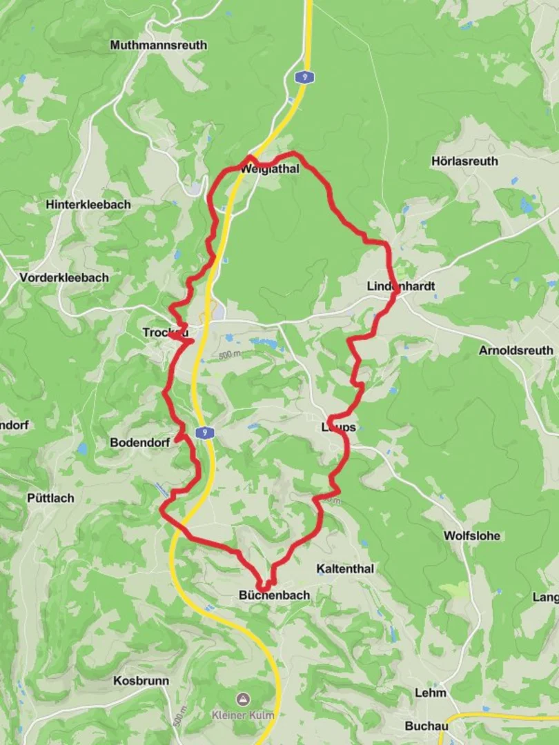 An image depicting the trail Trockau to Lindenhardt Loop and its surrounding area.