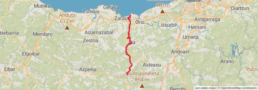 GR 35 - Paths of Transhumance Aralar-Coast stage 4 Map