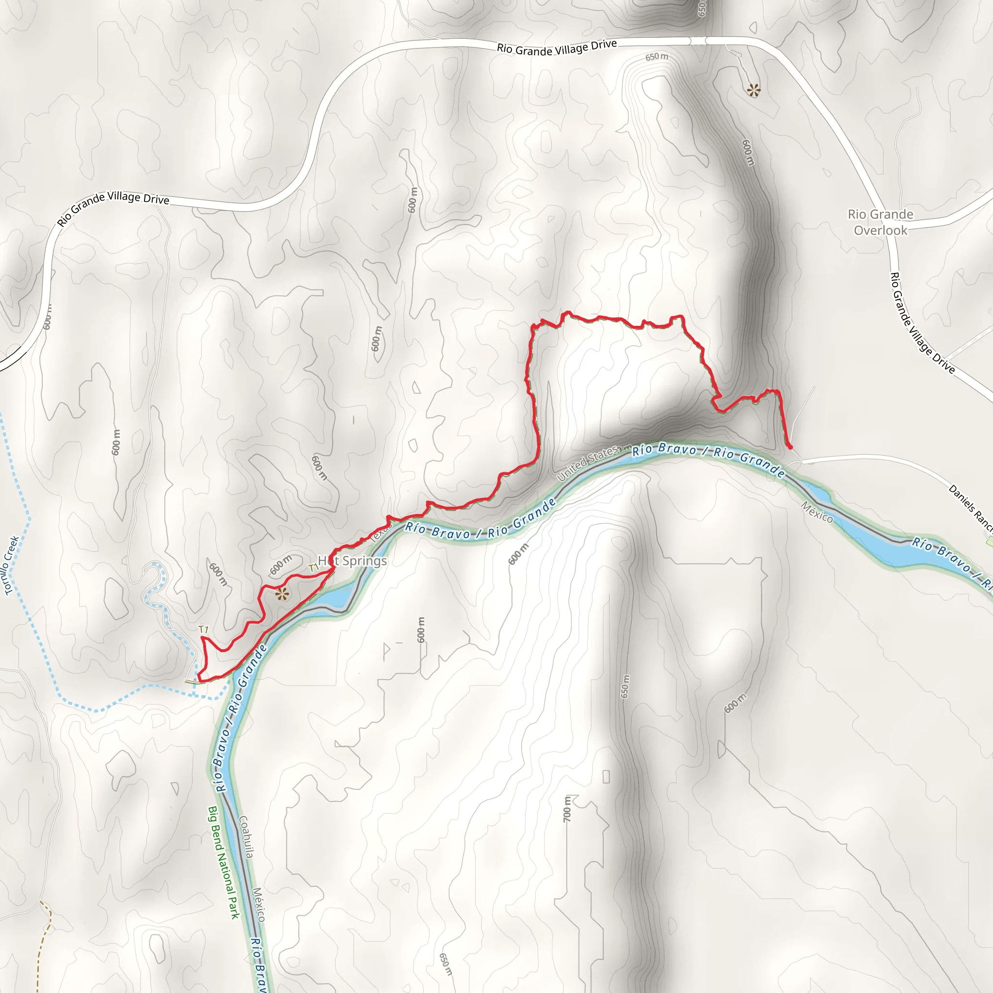 Hot Springs Canyon Trail mobile static map