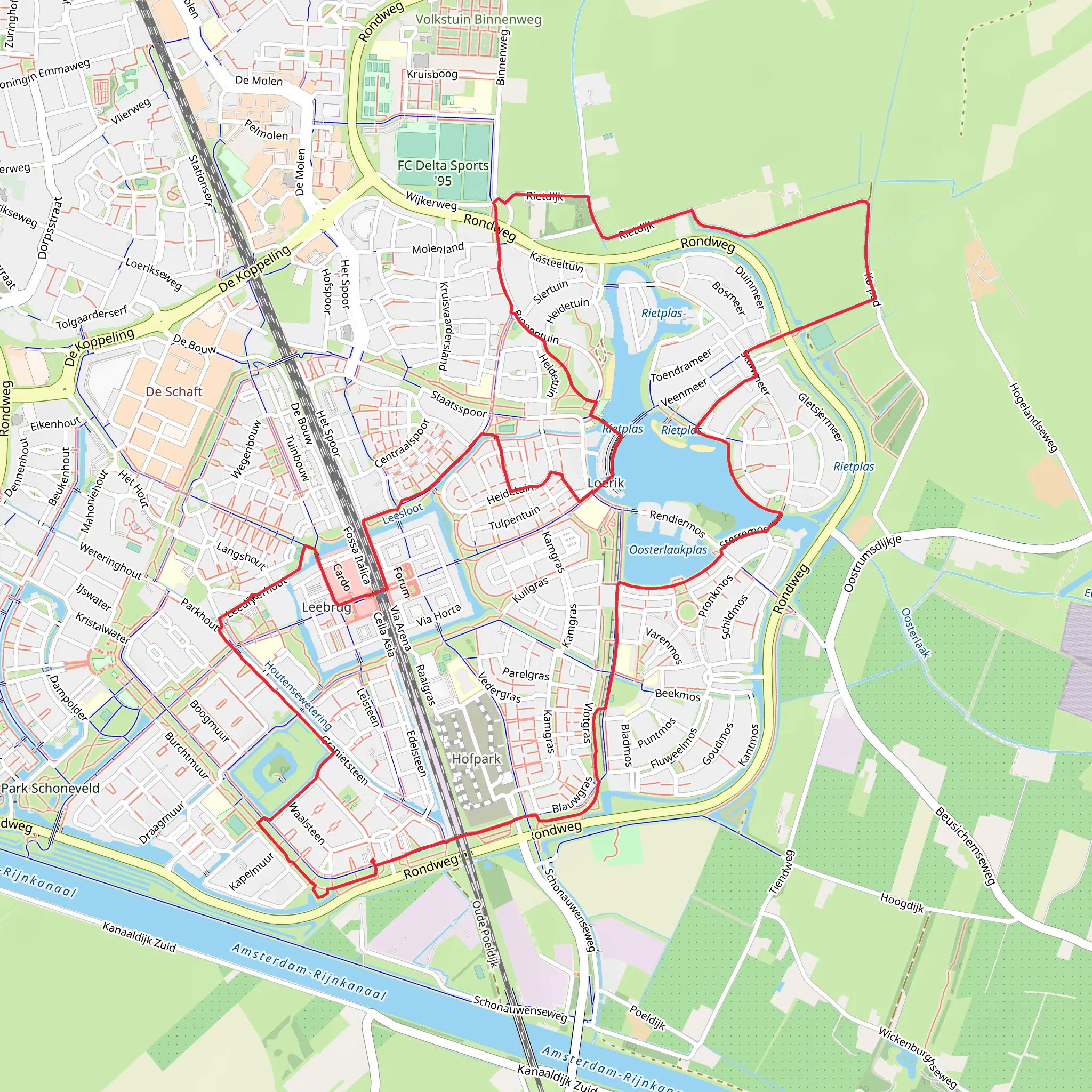 Rietplas and Castellum Loop mobile static map