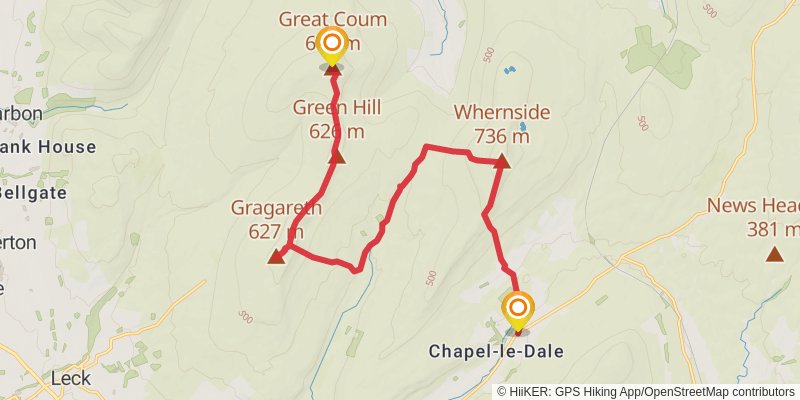 Carlisle to Cat and Fiddle Walk stage 28 Map