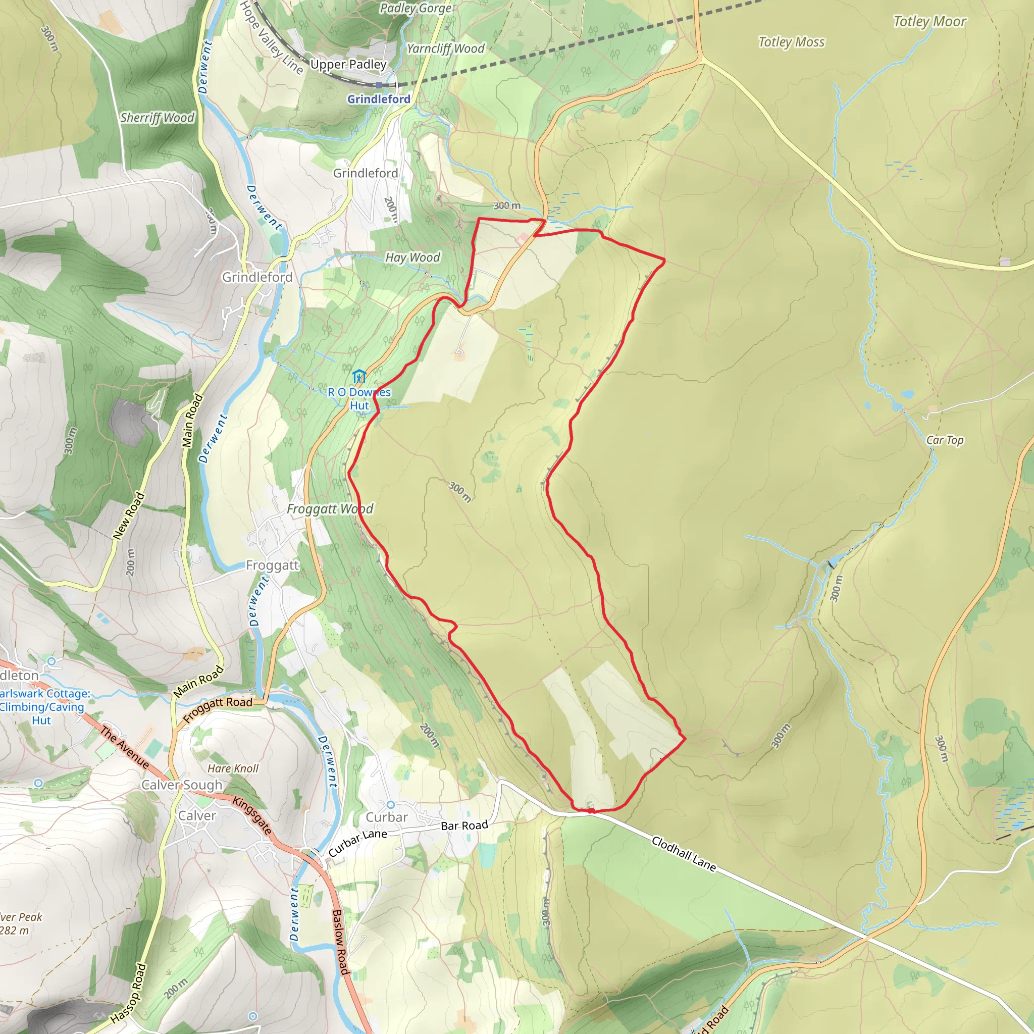 Froggatt Edge Loop mobile static map