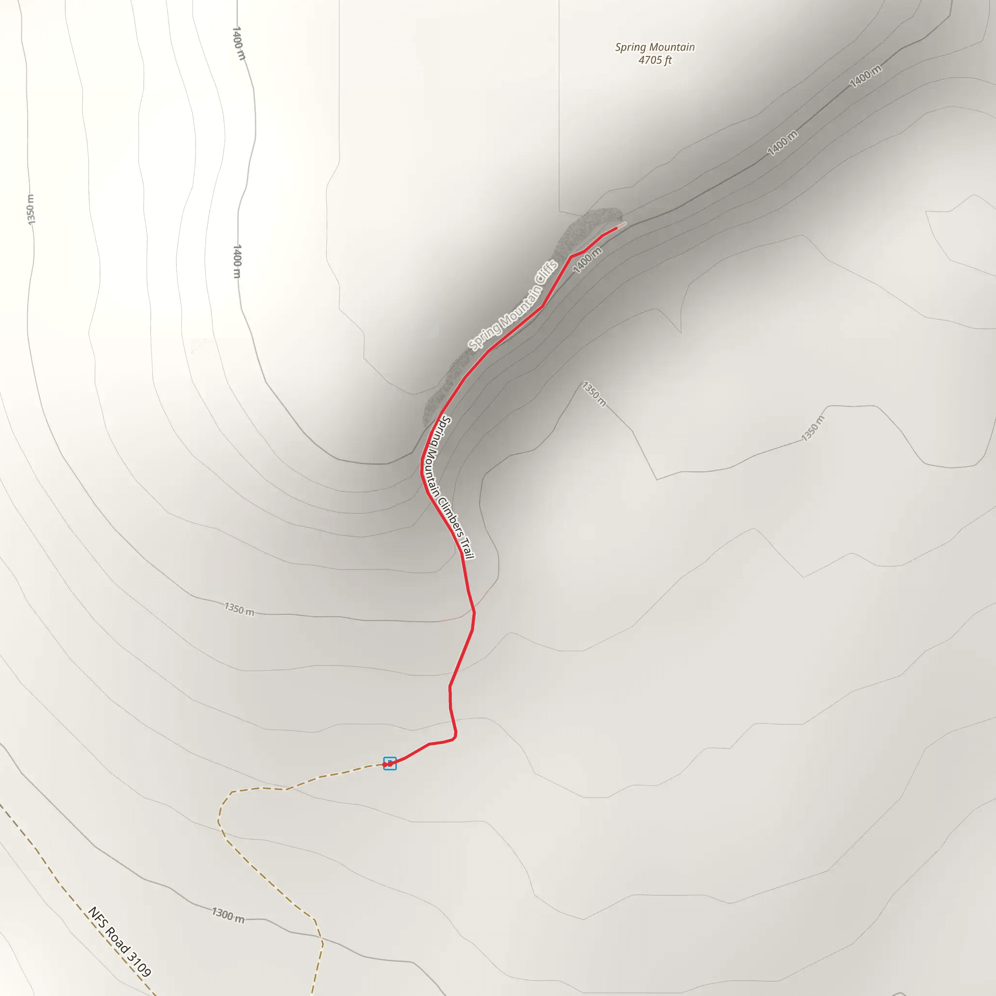 Spring Mountain Climbers Trail mobile static map