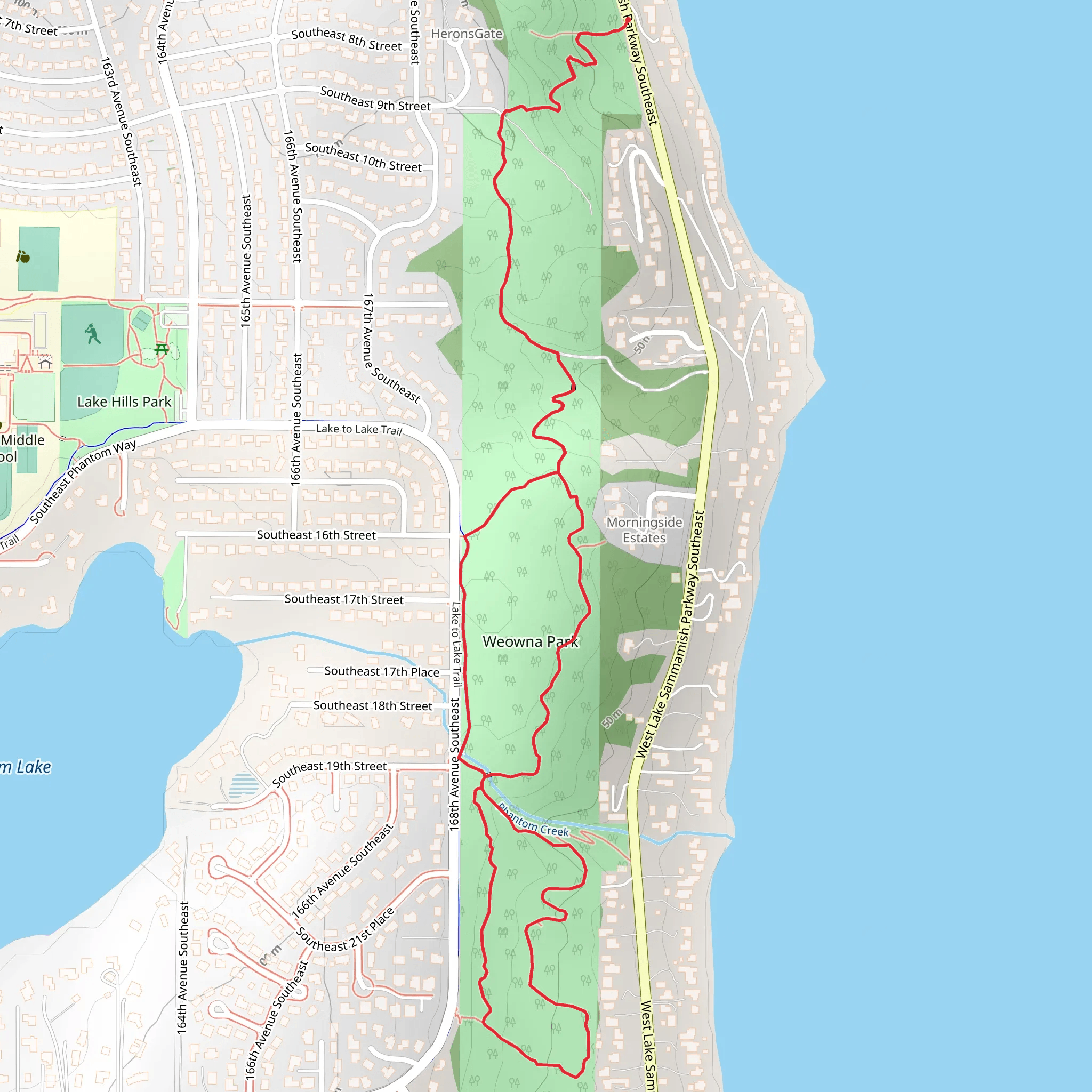 Weowna Park Loop mobile static map