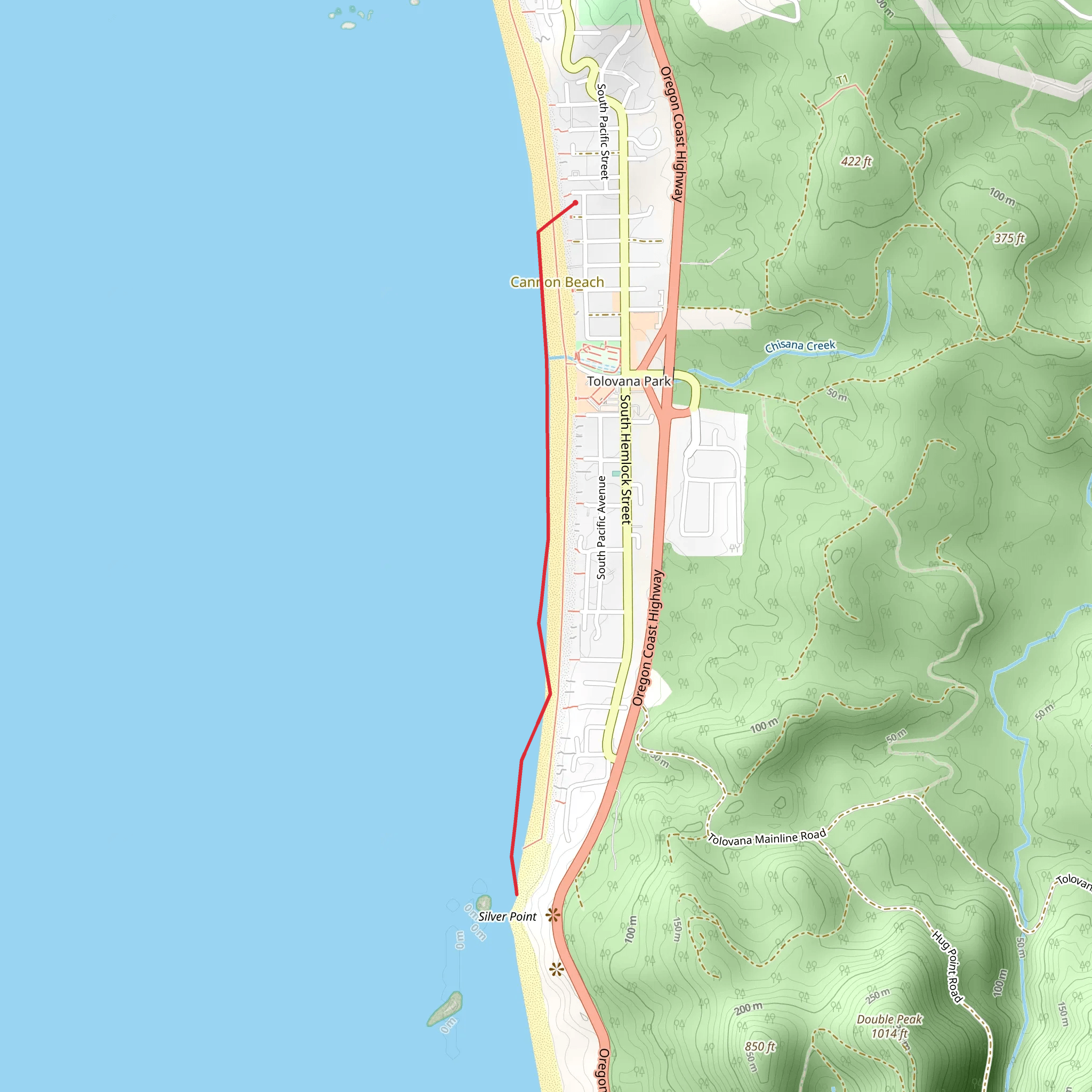 Tolovana Beach Wayside - Silver Point mobile static map