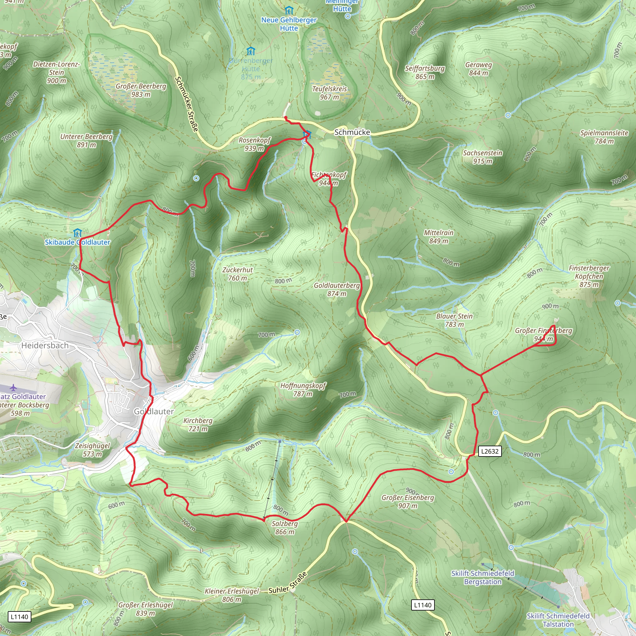 Gr Finsterberg and Salzberg Loop - Schmucke mobile static map