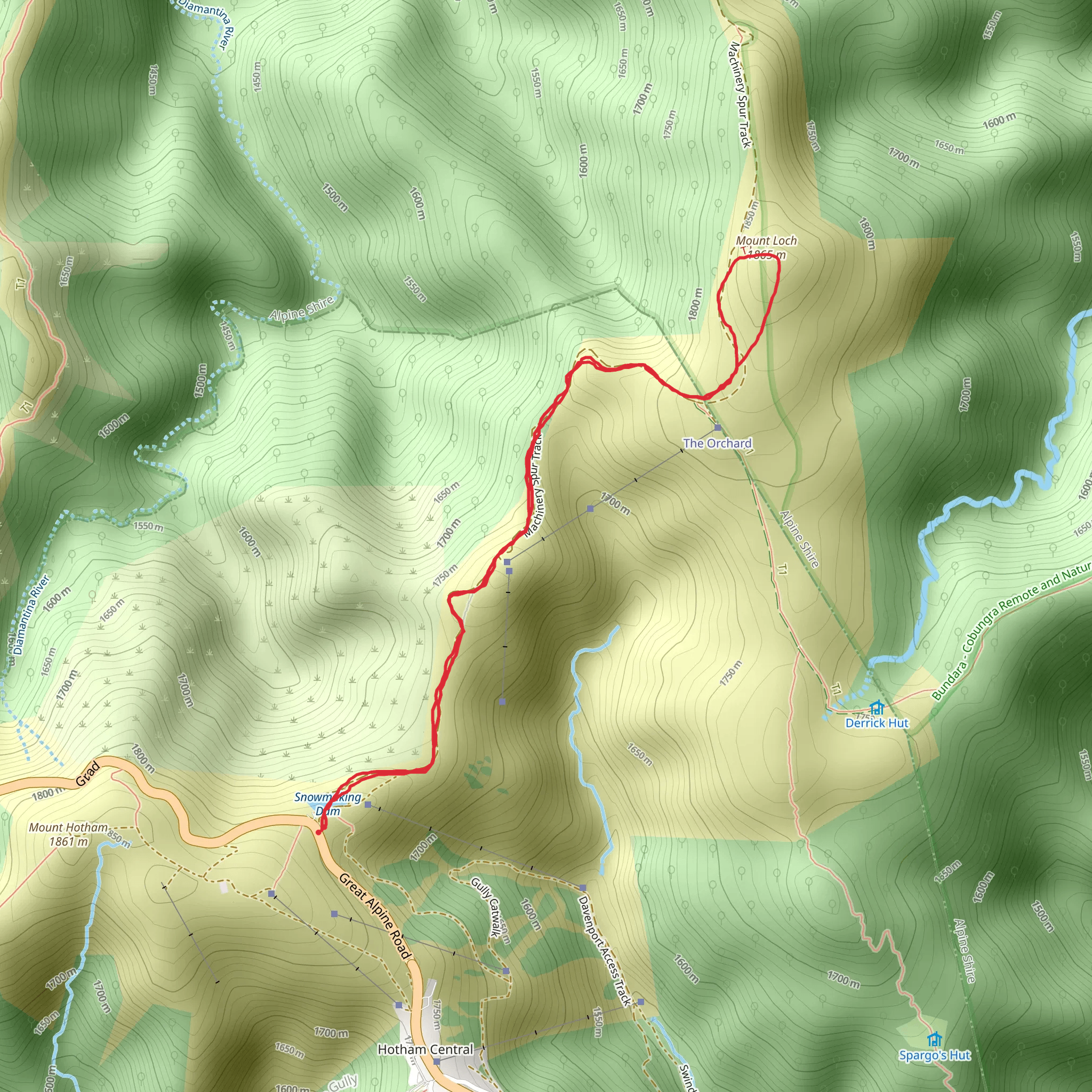 The Loch Walk at Mt Hotham mobile static map
