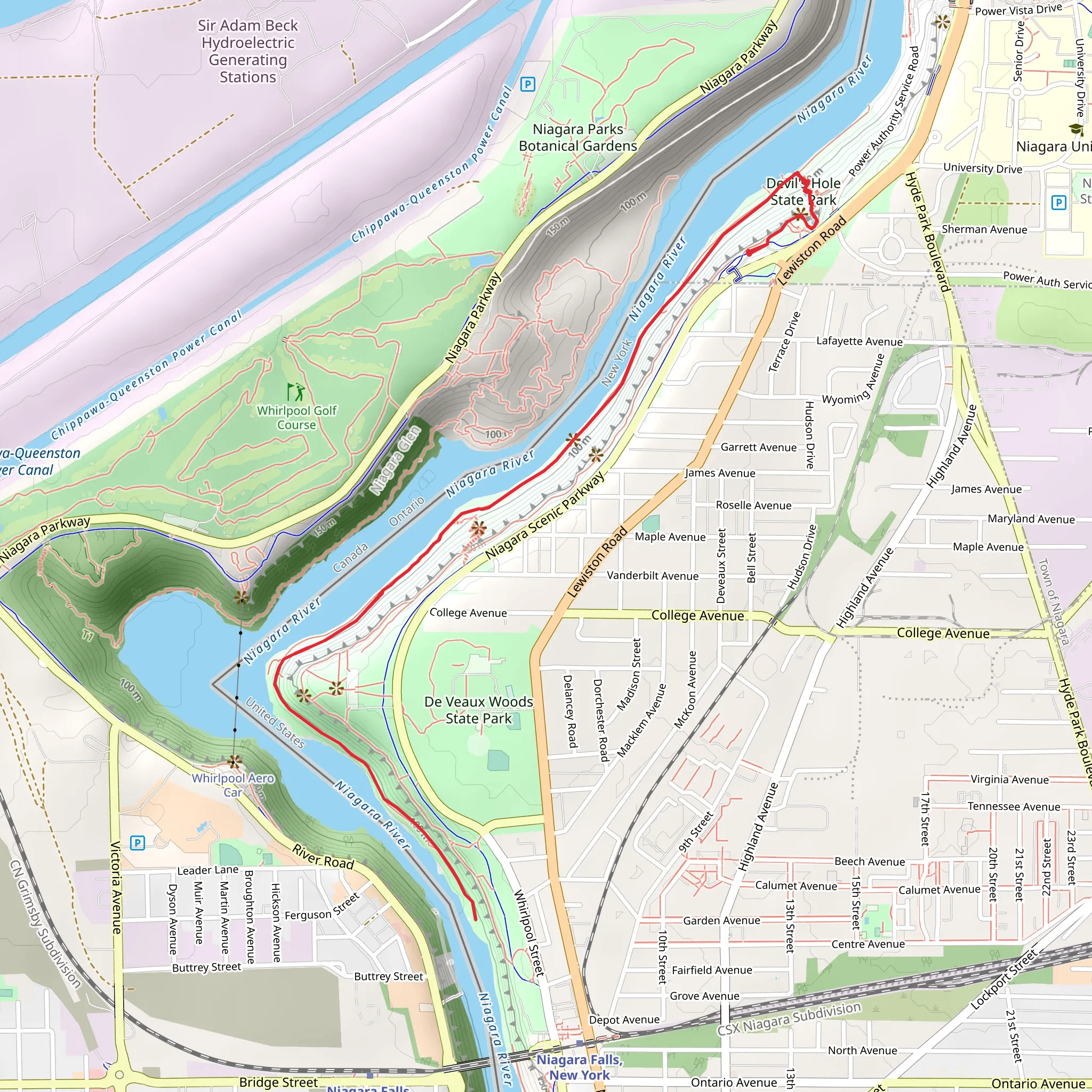 Niagara River Shore Trail from Lewiston Road mobile static map