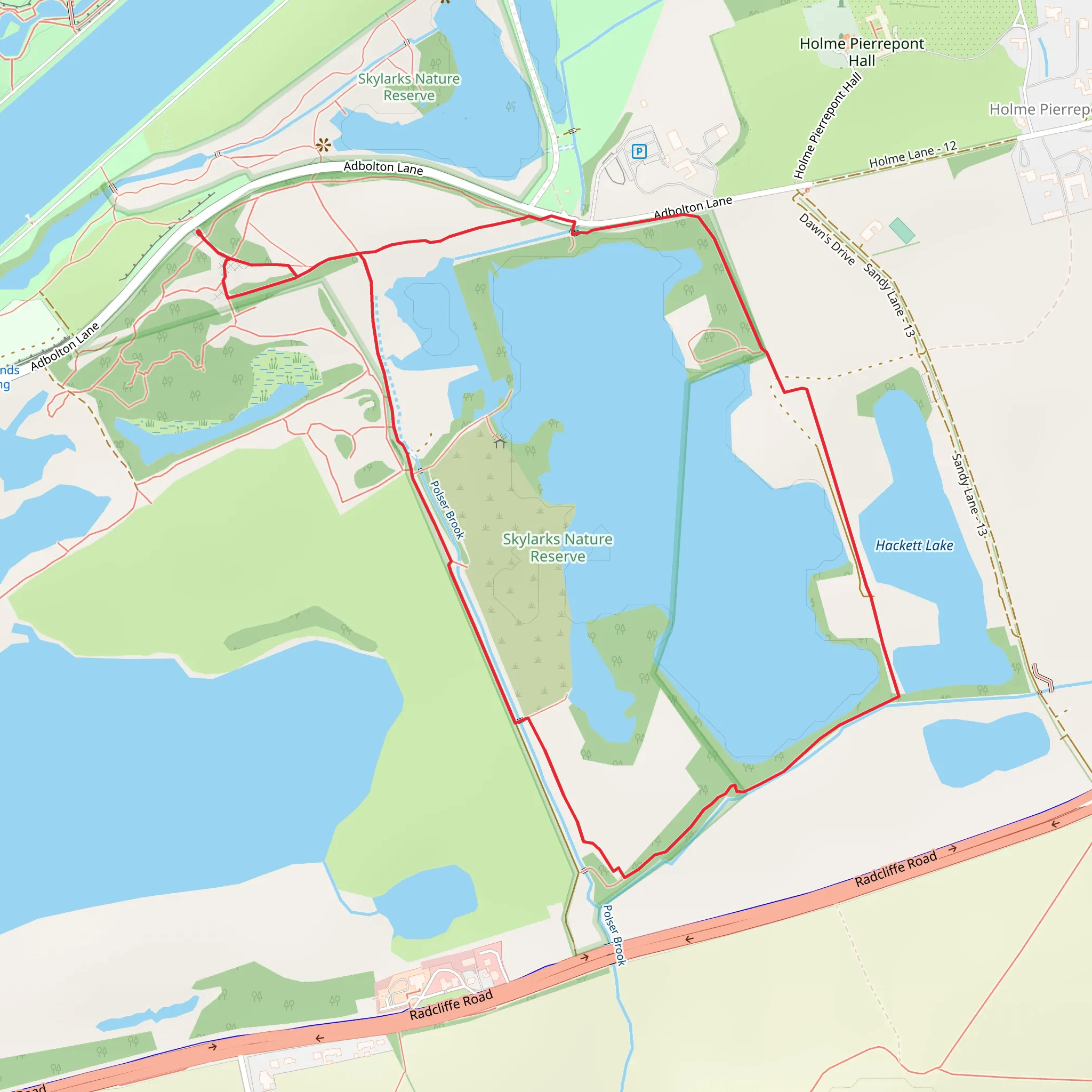 Hackett Lake Loop mobile static map