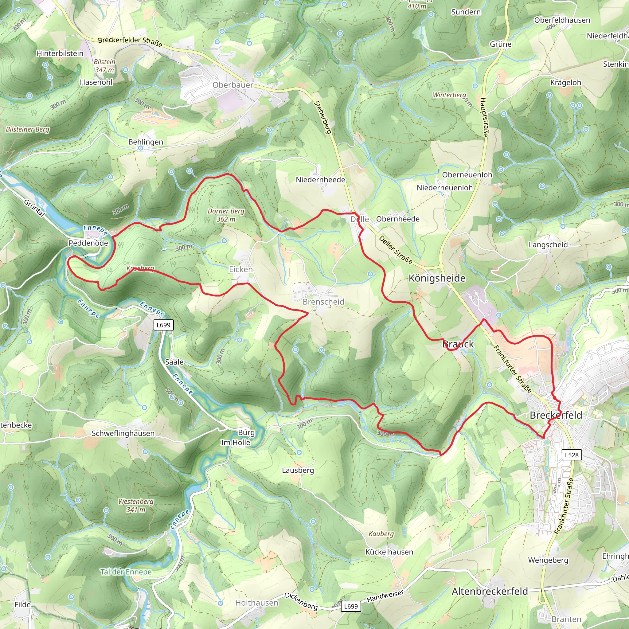 Breckerfeld and Kaseberg Loop mobile static map