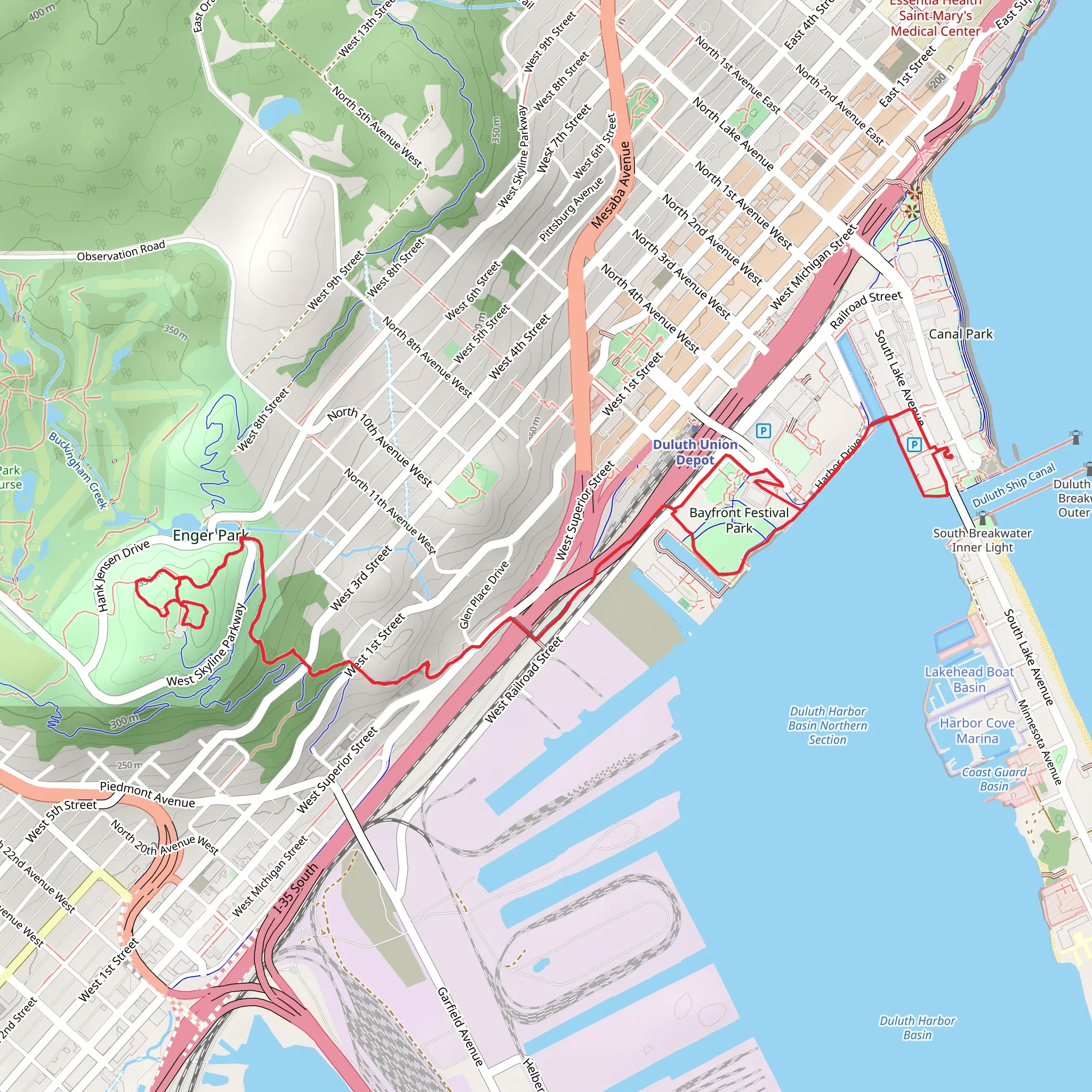 Twin Ponds via Superior Hiking Trail mobile static map
