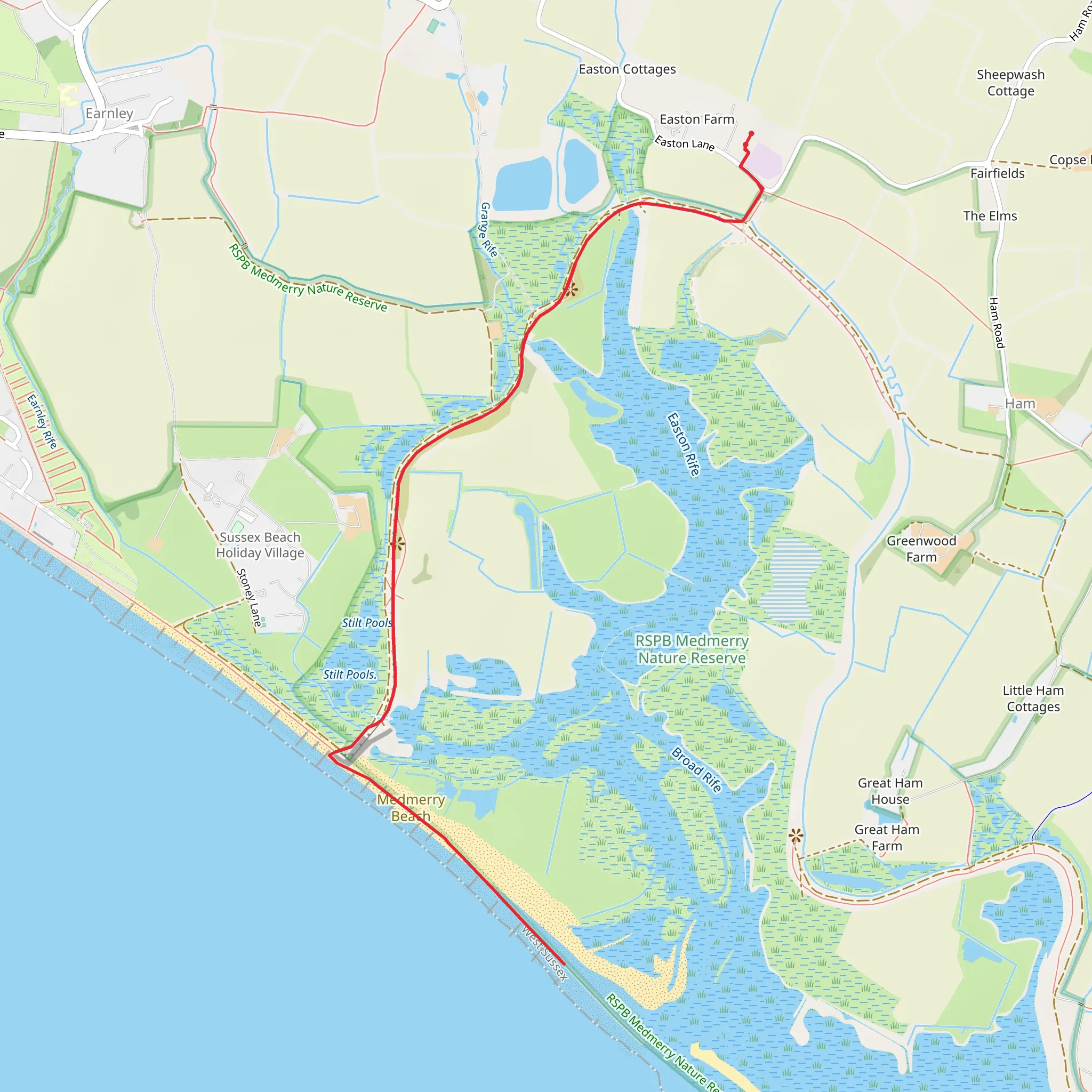 Medmerry Beach Walk mobile static map
