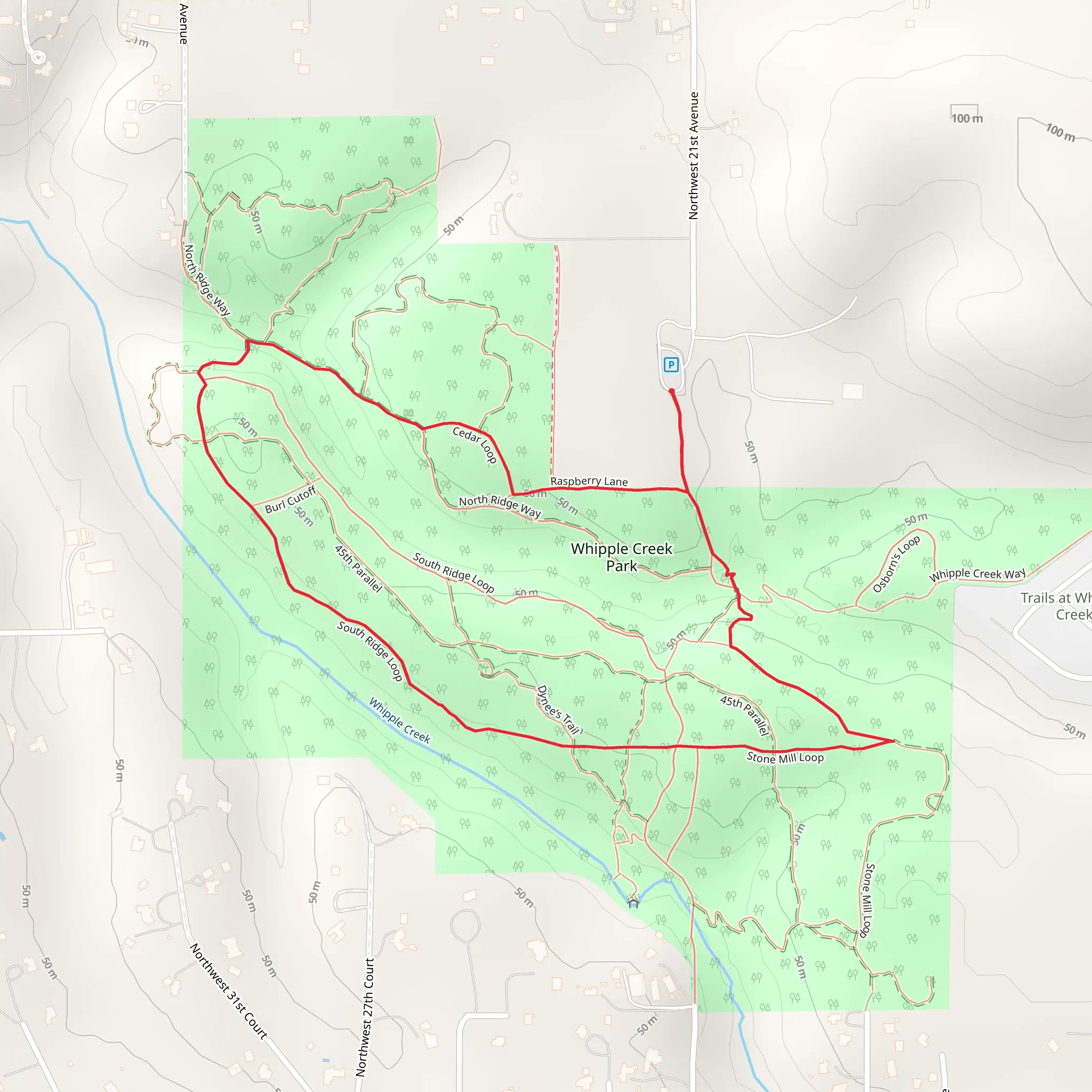 Stone Mill and Raspberry Lane Loop mobile static map
