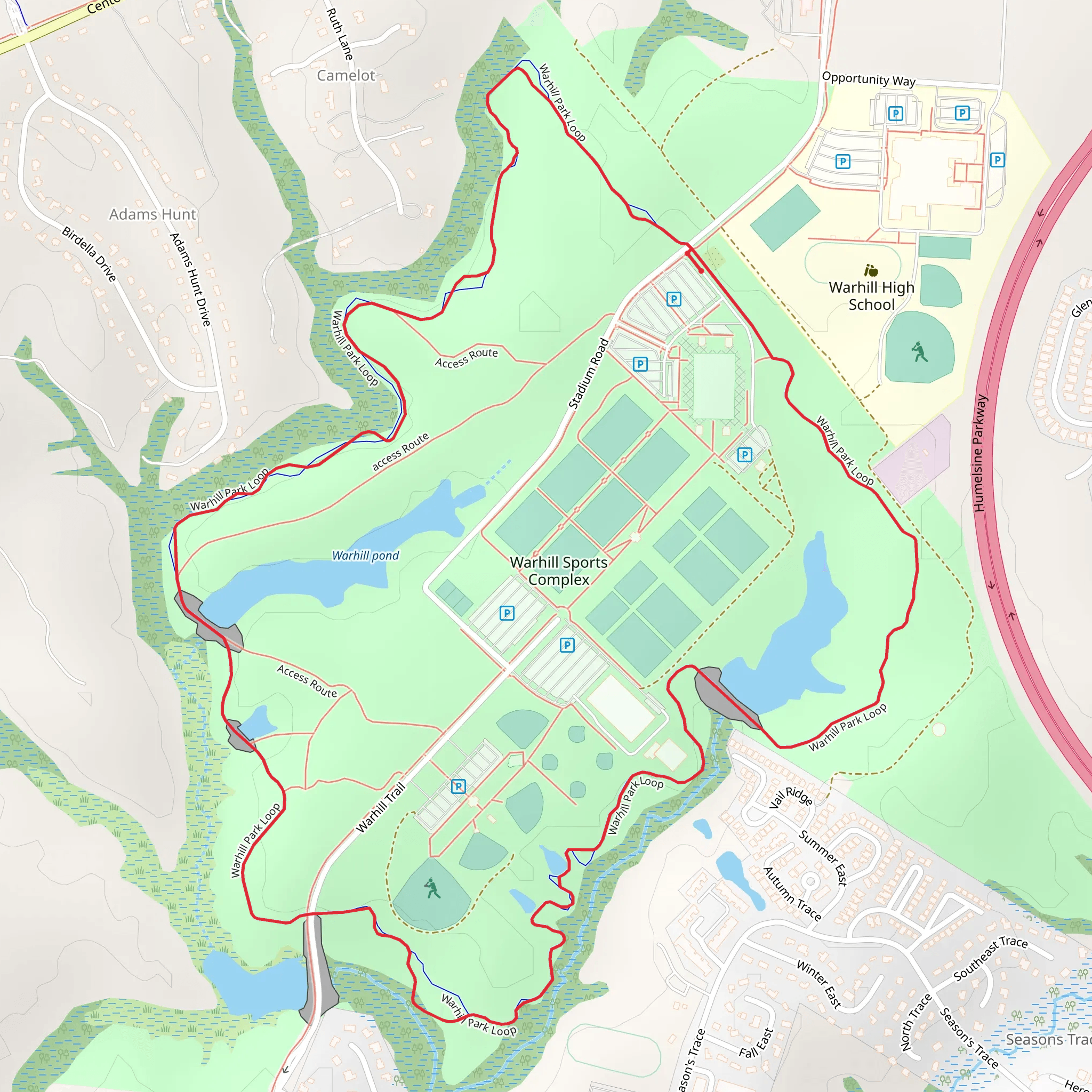 Warhill Trail Loop mobile static map