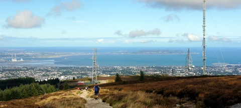 An image depicting the trail Dublin Mountains Way and its surrounding area.