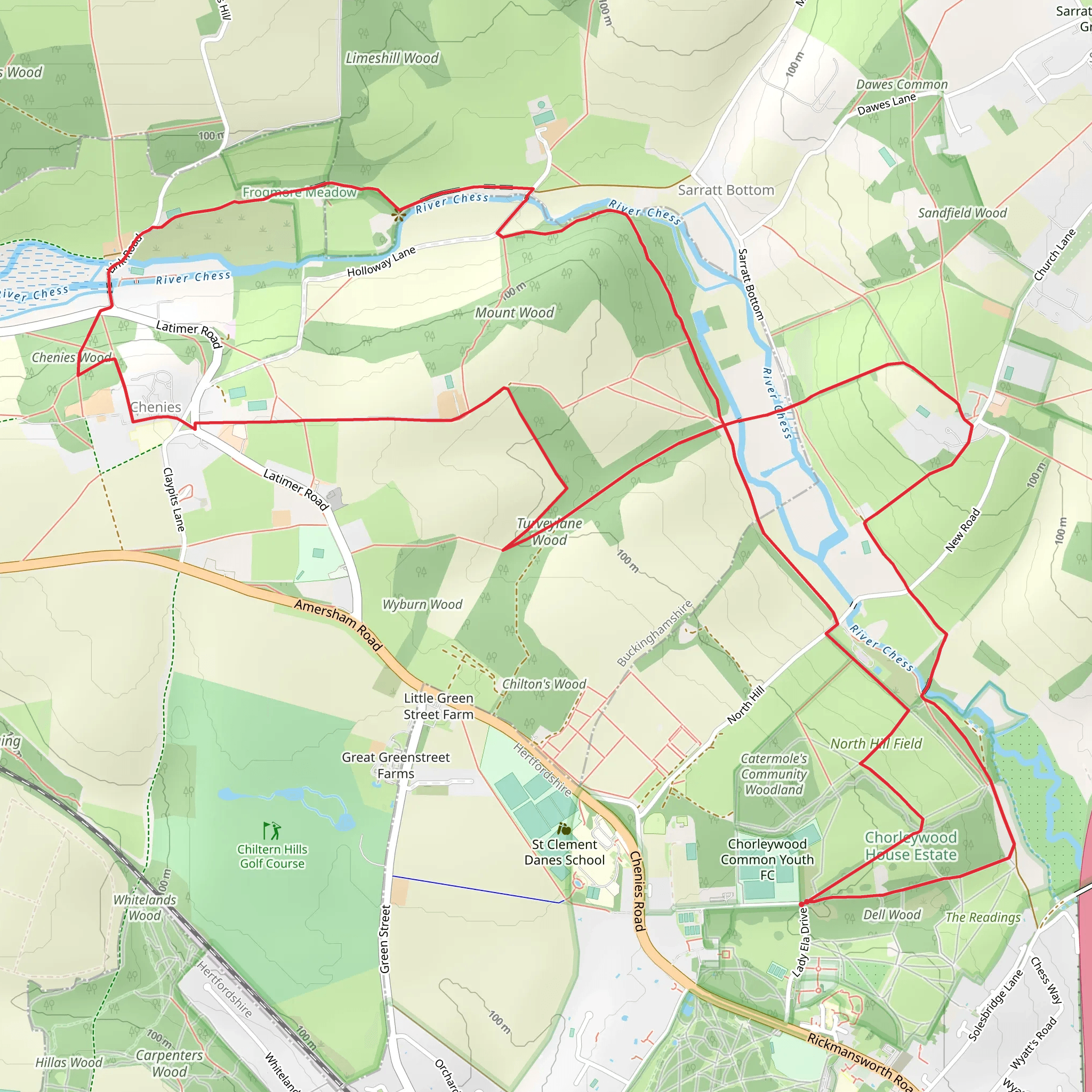 Chenies Woodland Loop mobile static map